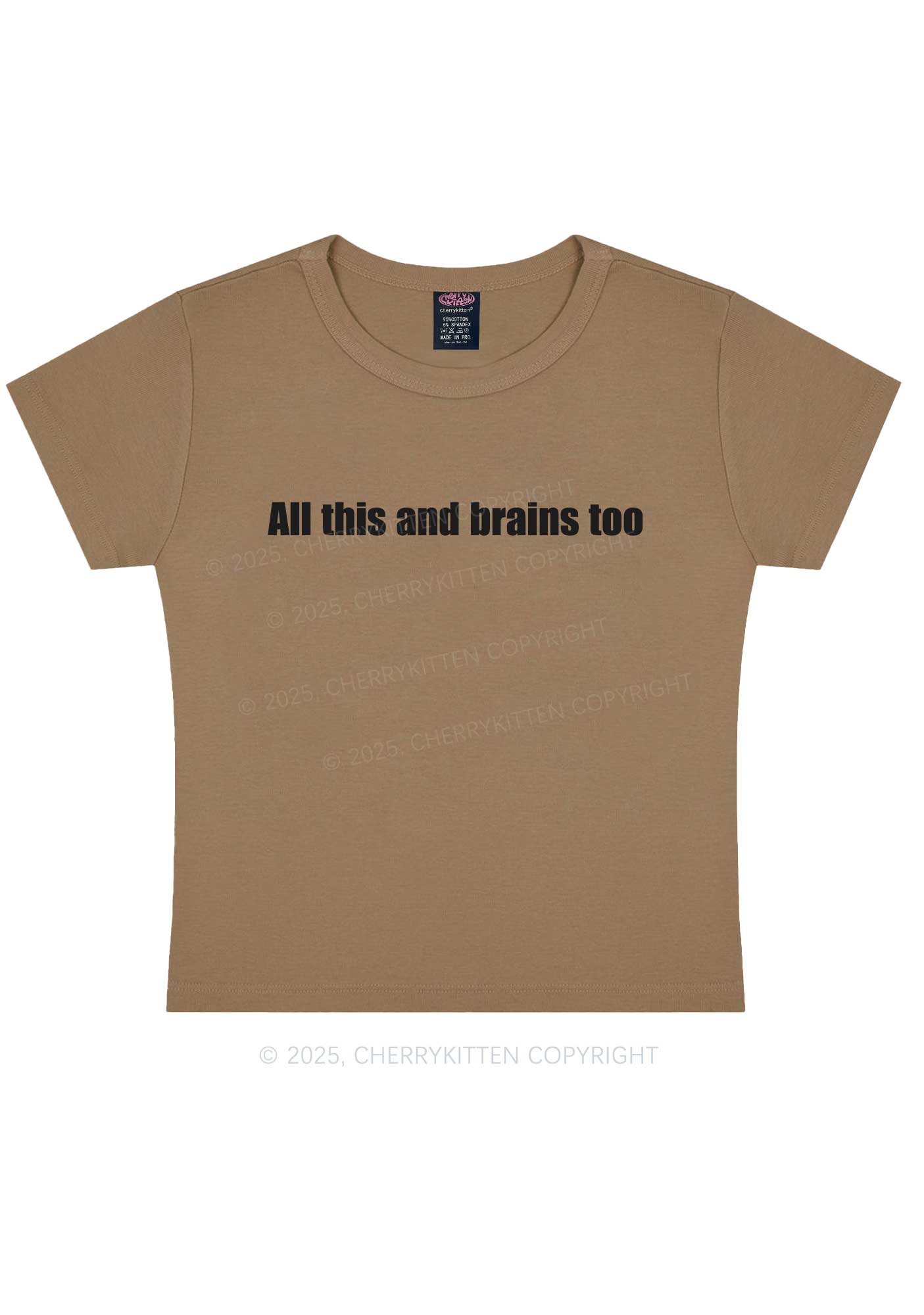All This And Brains Too Y2K Baby Tee Cherrykitten - Image 10