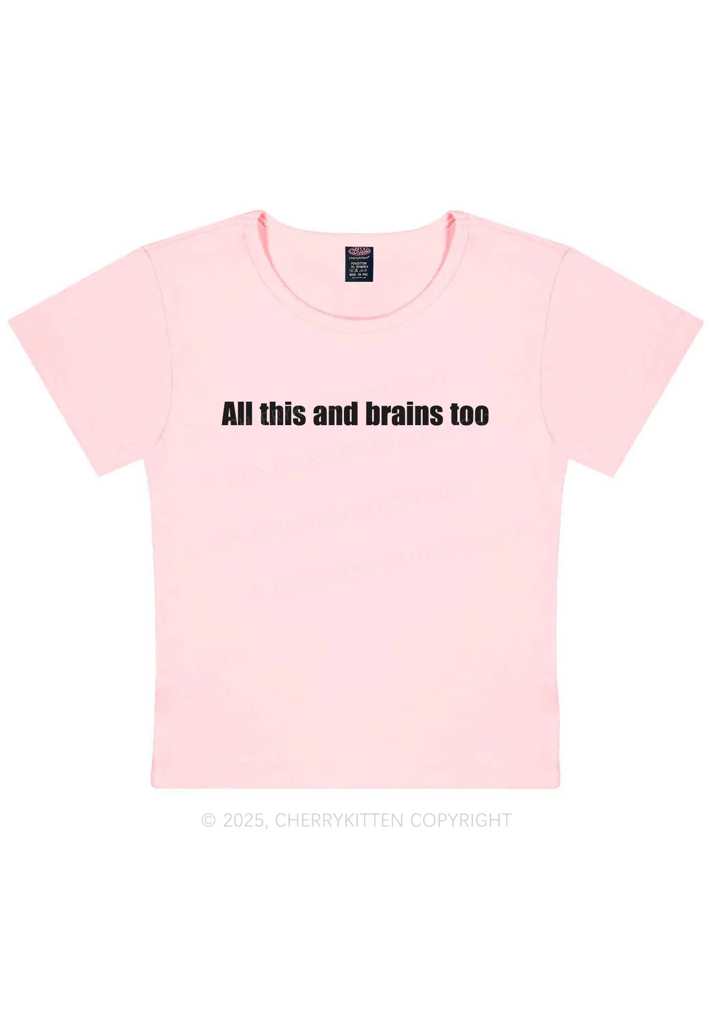 All This And Brains Too Y2K Baby Tee Cherrykitten - Image 12