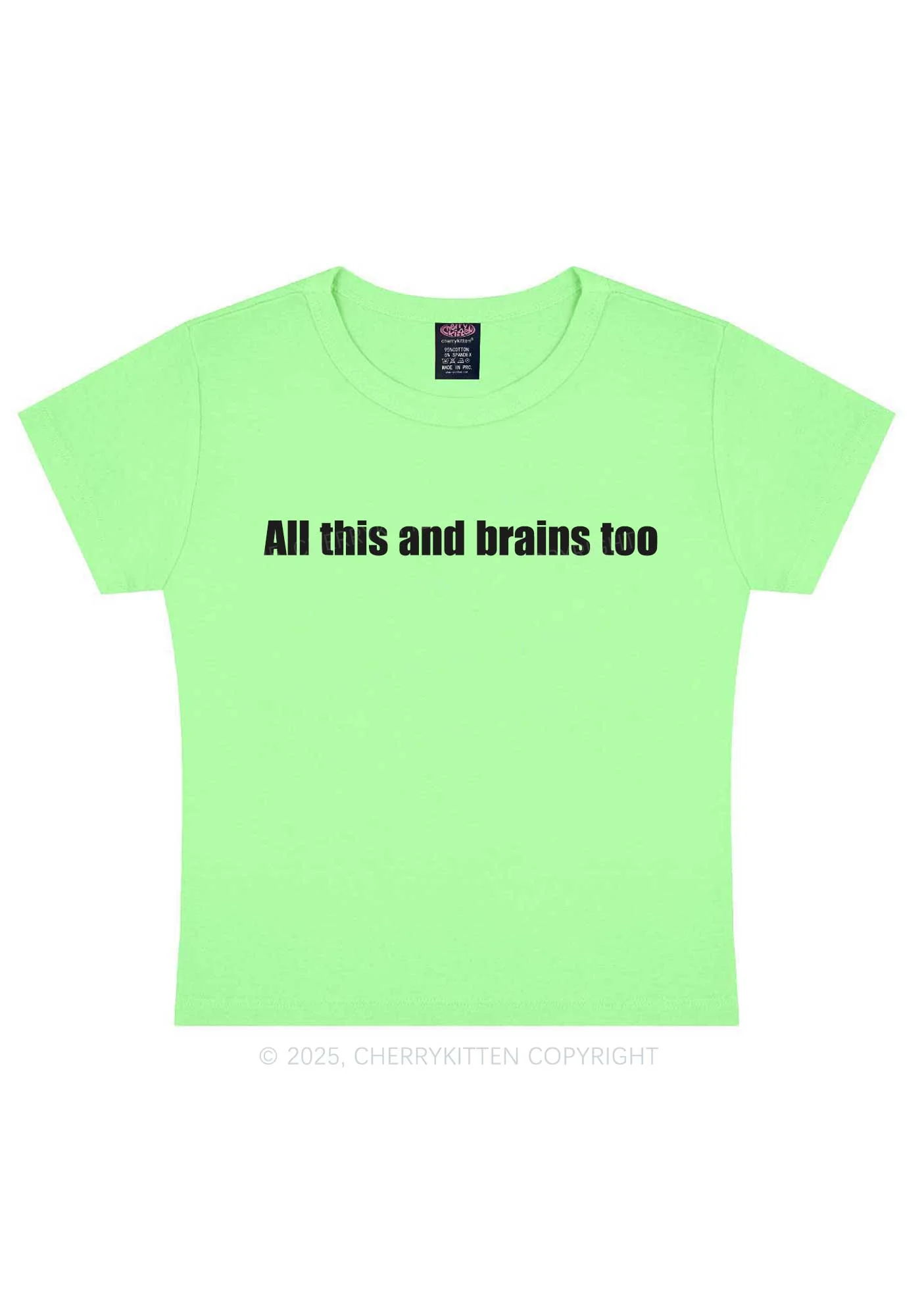 All This And Brains Too Y2K Baby Tee Cherrykitten - Image 13