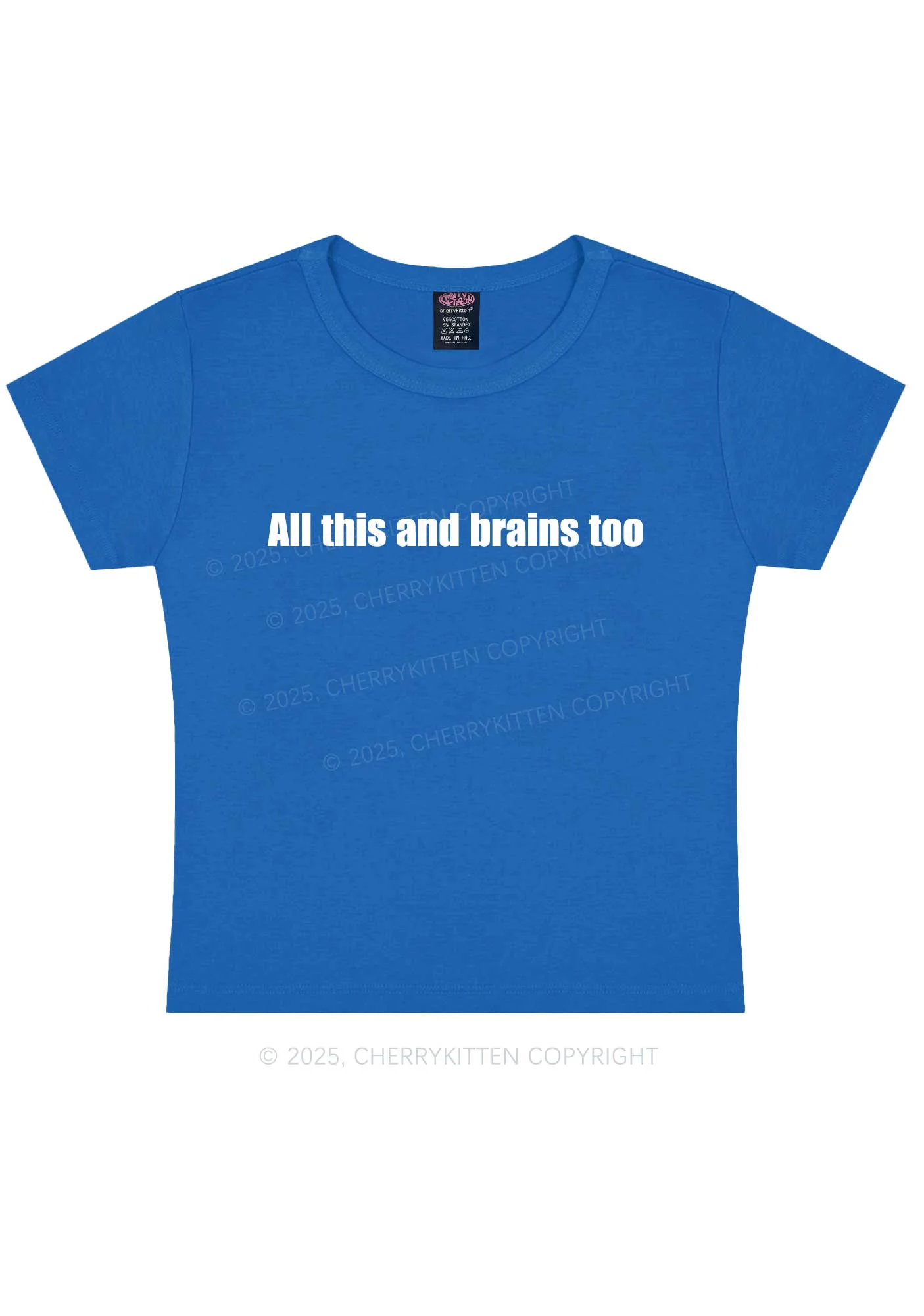 All This And Brains Too Y2K Baby Tee Cherrykitten - Image 9