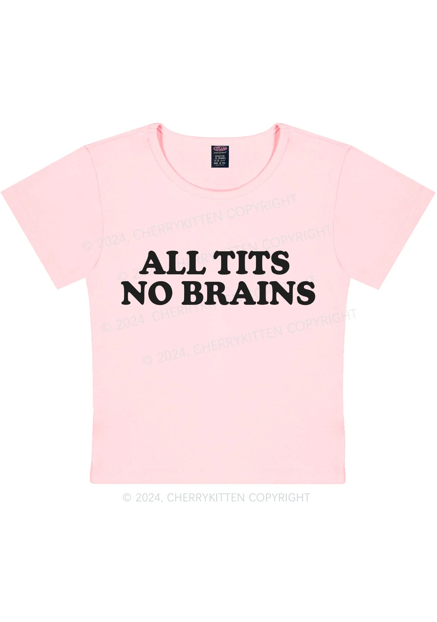 All Txts No Brains Y2K Baby Tee Cherrykitten - Image 10