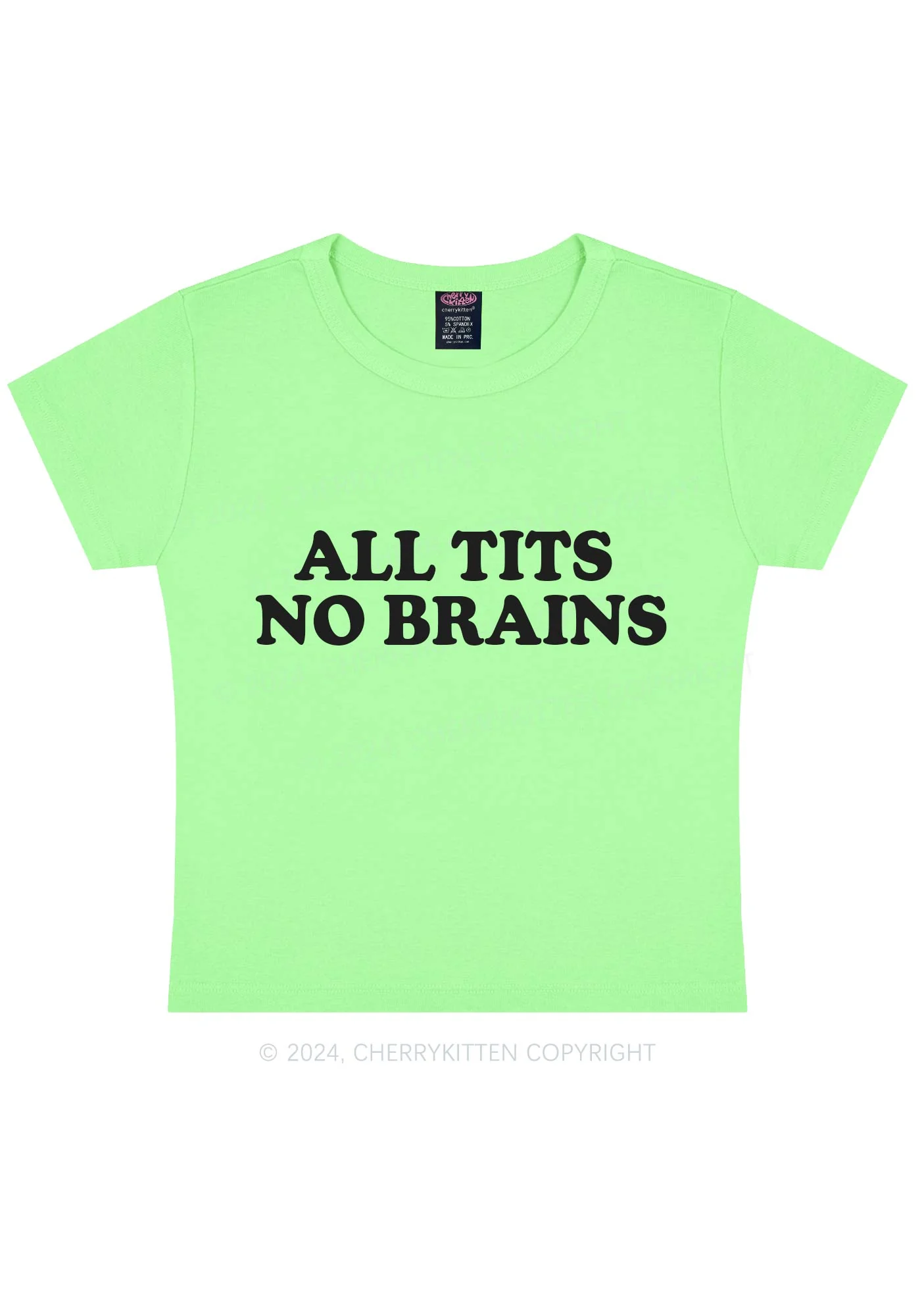 All Txts No Brains Y2K Baby Tee Cherrykitten - Image 11