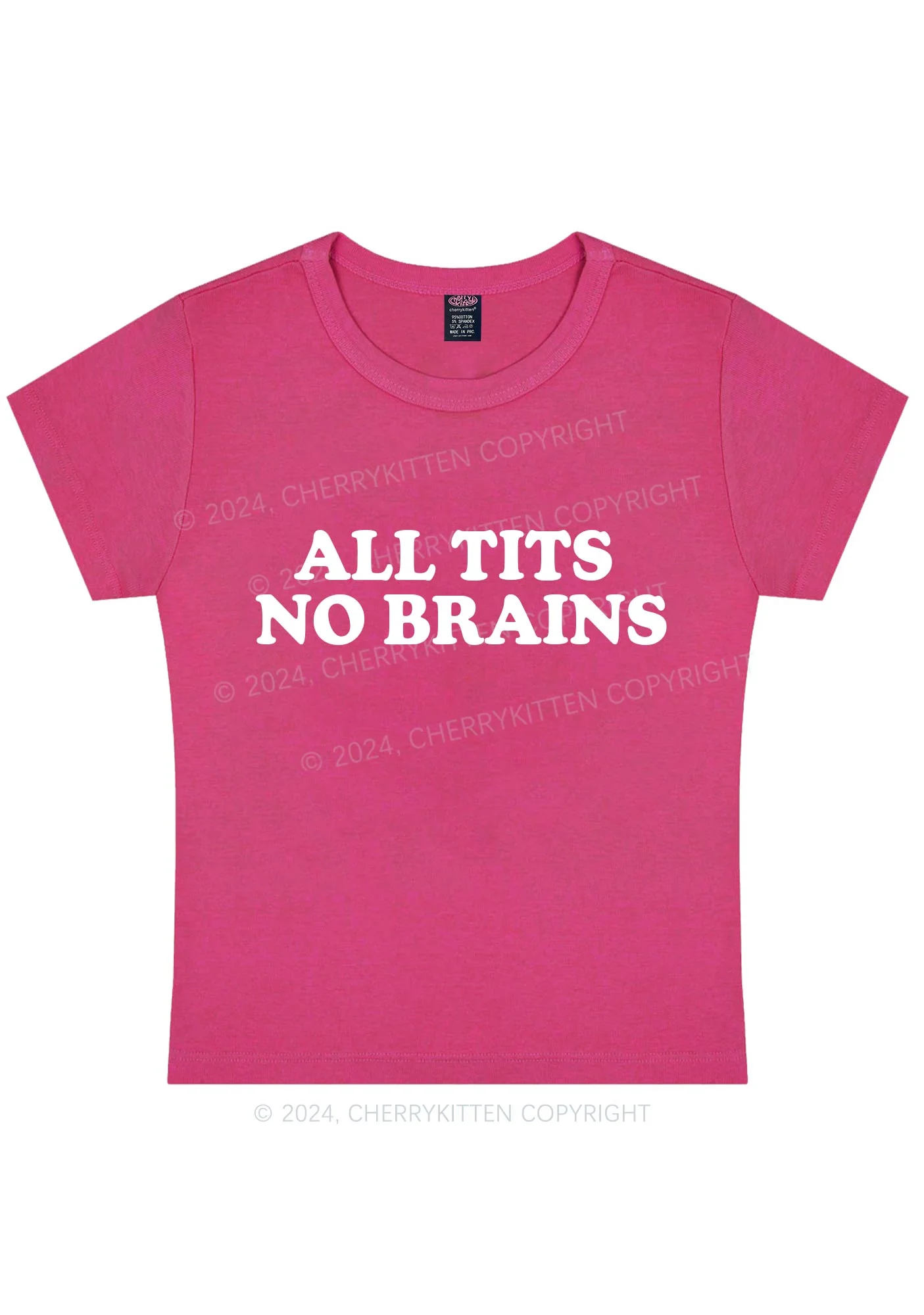 All Txts No Brains Y2K Baby Tee Cherrykitten - Image 5