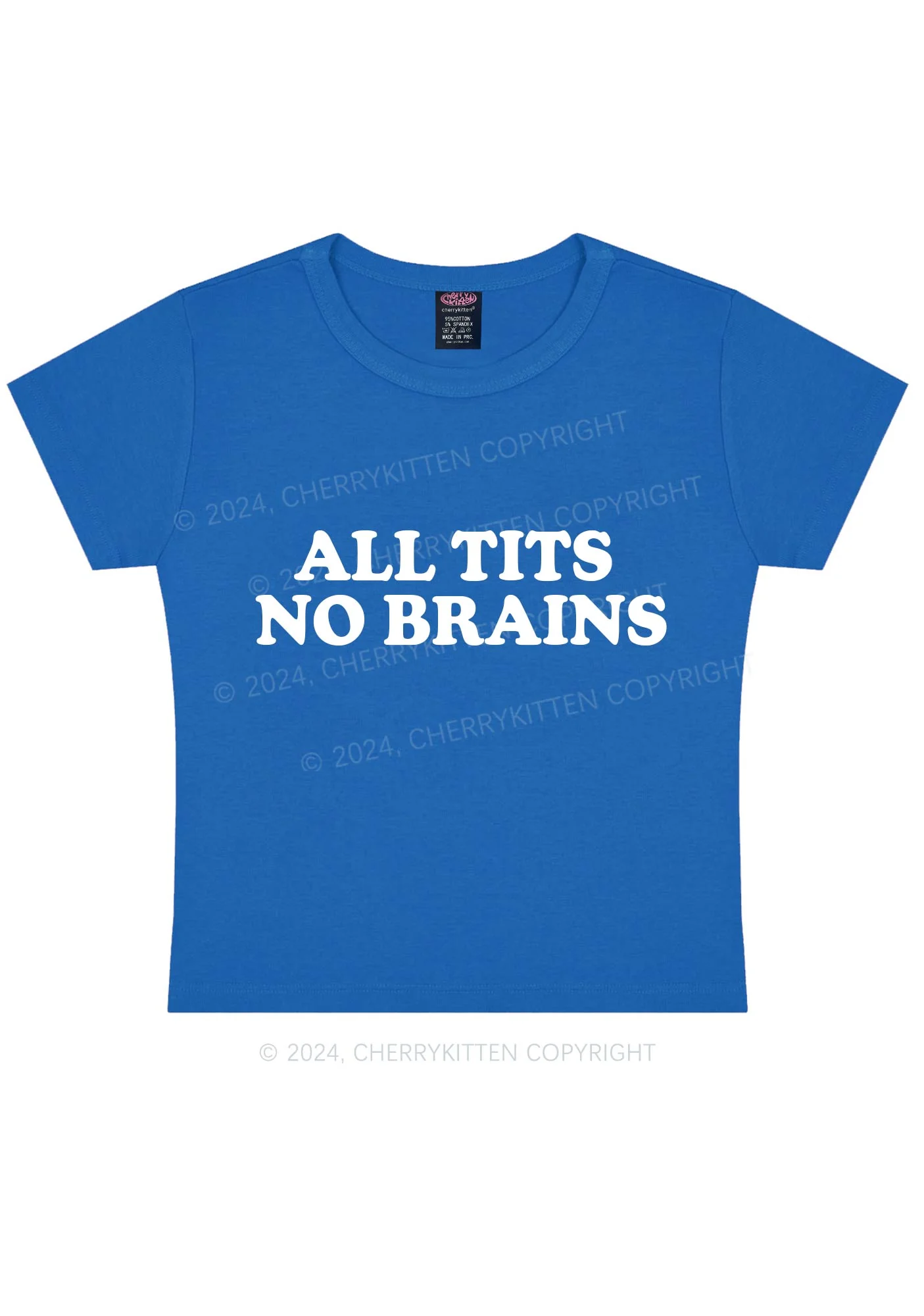 All Txts No Brains Y2K Baby Tee Cherrykitten - Image 7