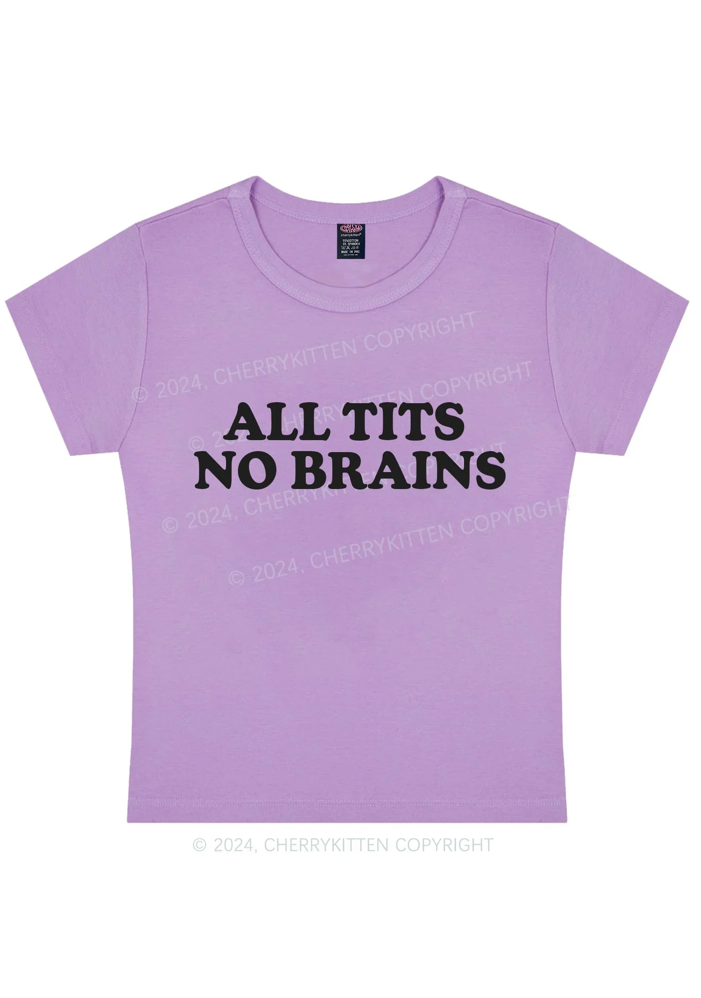 All Txts No Brains Y2K Baby Tee Cherrykitten - Image 8