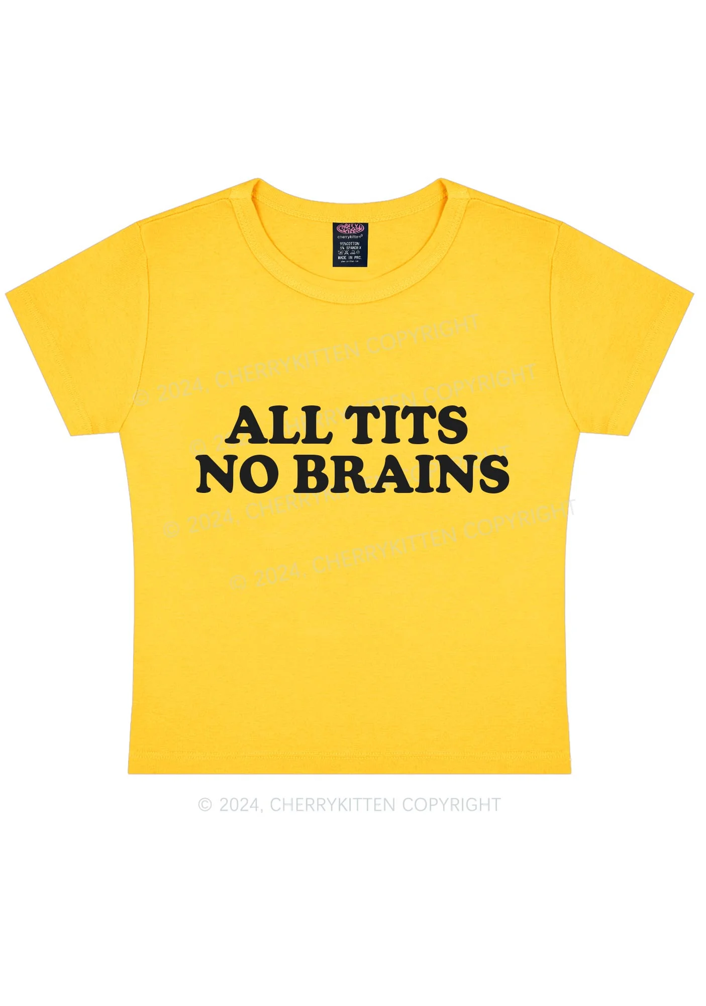 All Txts No Brains Y2K Baby Tee Cherrykitten - Image 9