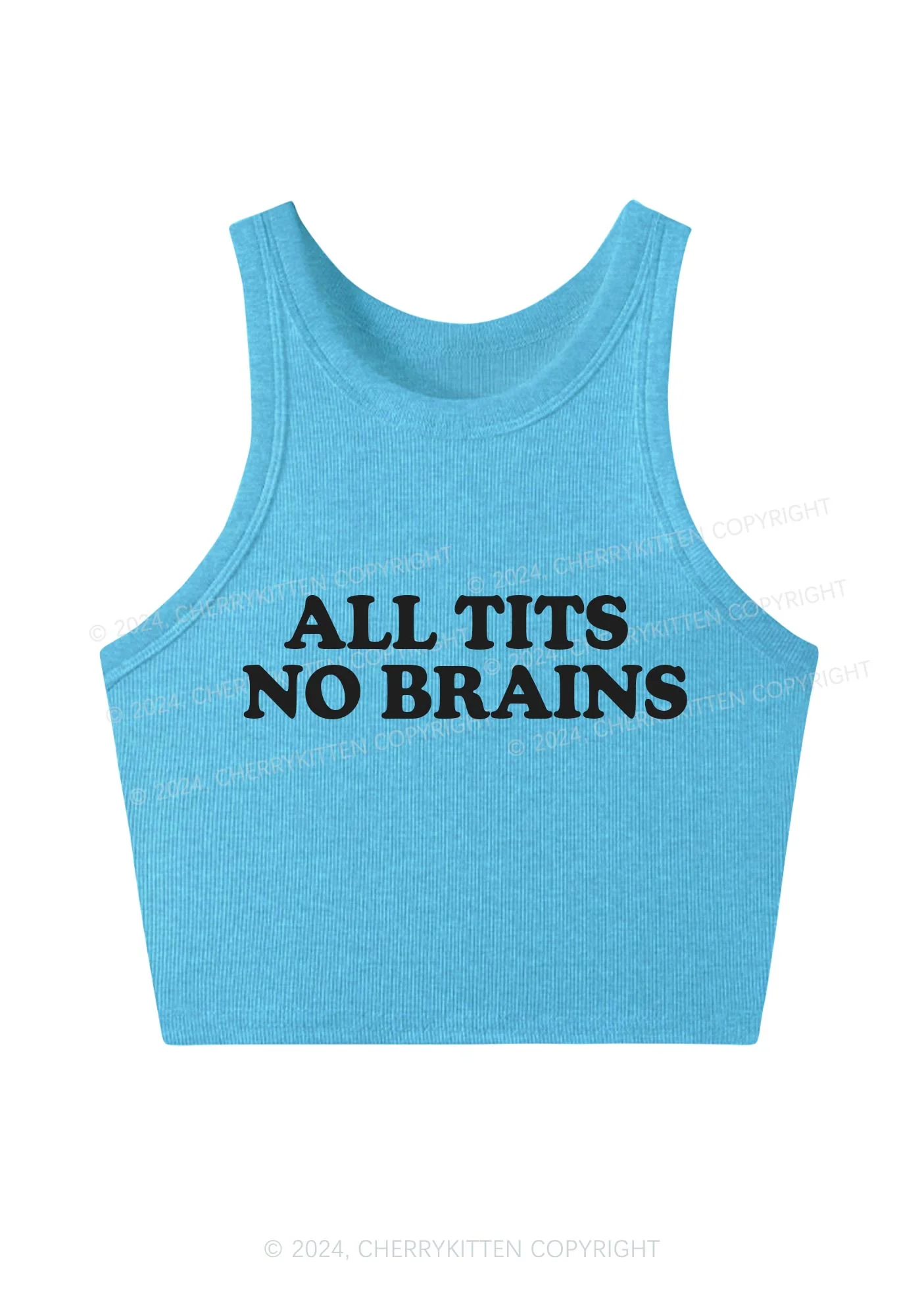 All Txts No Brains Y2K Crop Tank Top Cherrykitten - Image 3