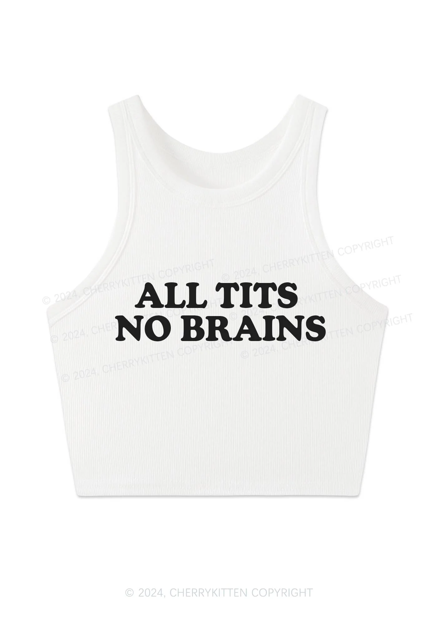 All Txts No Brains Y2K Crop Tank Top Cherrykitten - Image 5