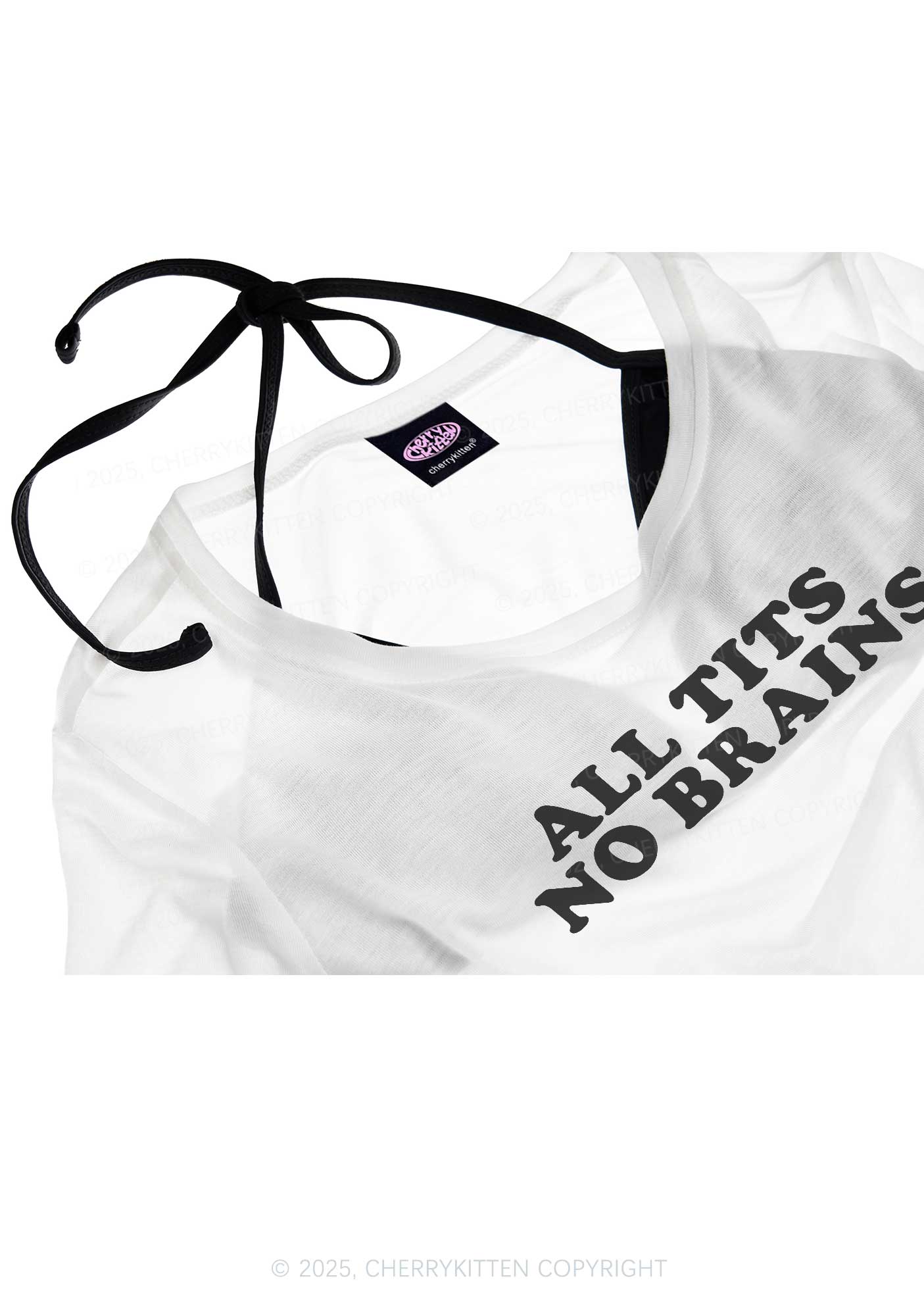 All Txts No Brains Y2K Sheer Boyfriend Tee Cherrykitten - Image 4