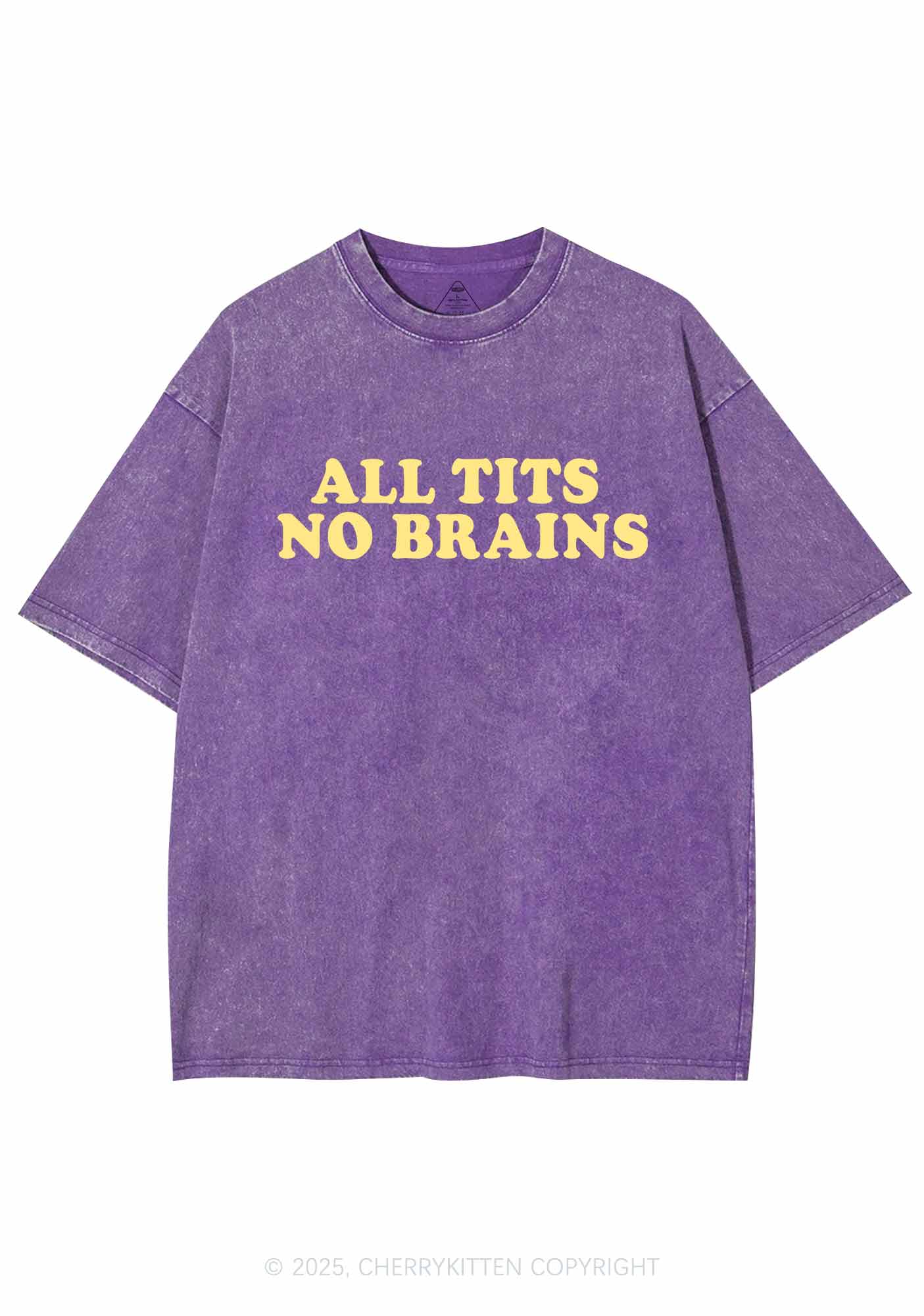 All Txts No Brains Y2K Shirts Washed Tee Cherrykitten - Image 4