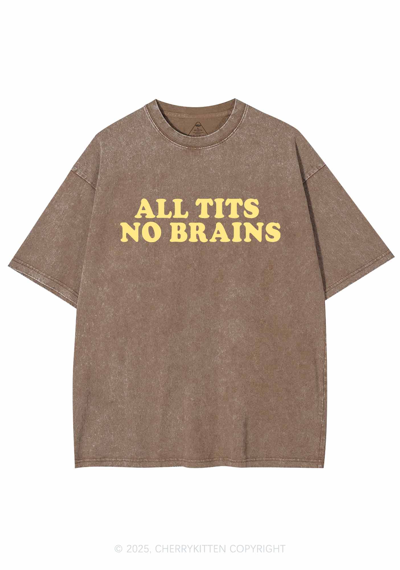 All Txts No Brains Y2K Shirts Washed Tee Cherrykitten - Image 7
