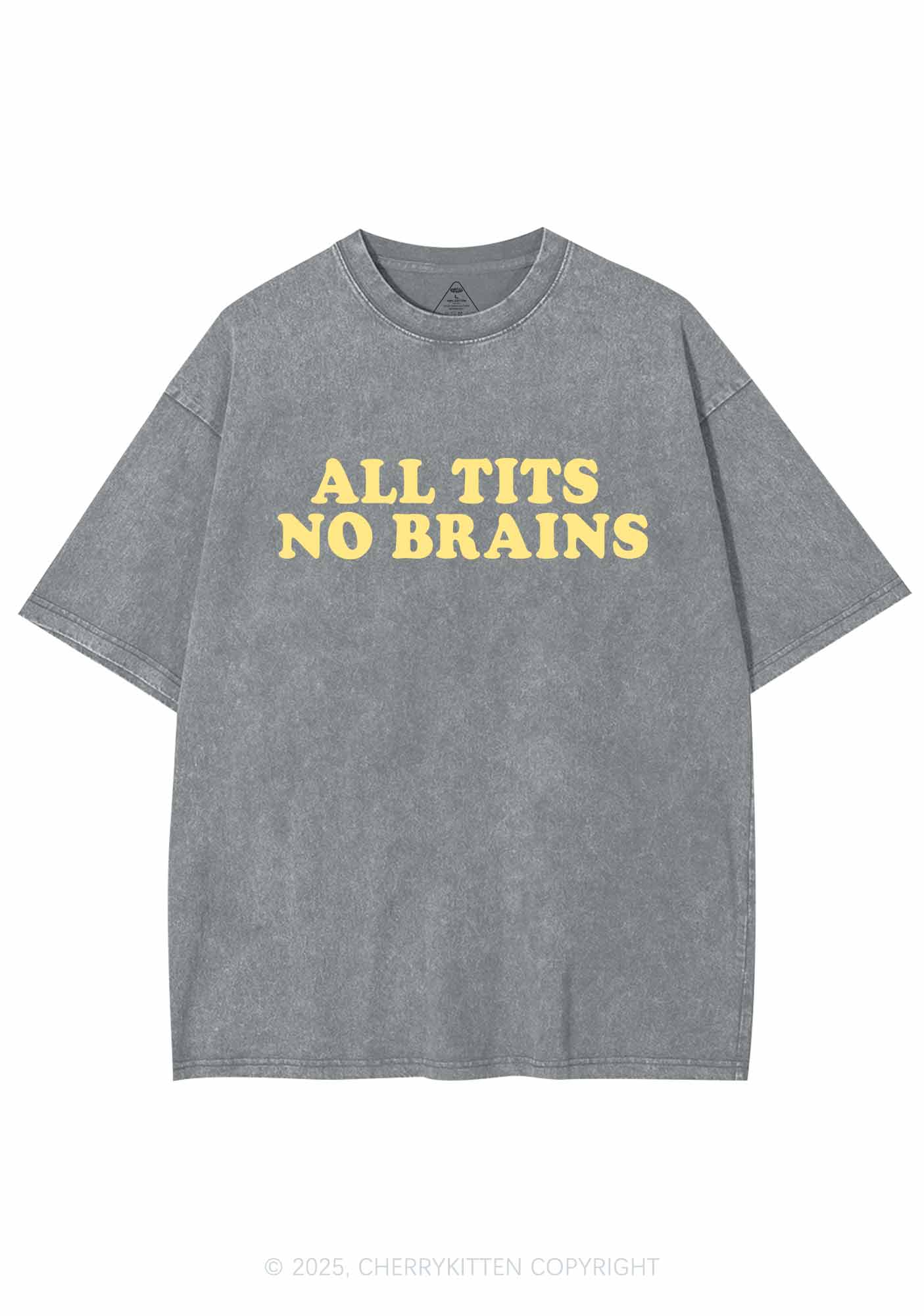All Txts No Brains Y2K Shirts Washed Tee Cherrykitten - Image 8