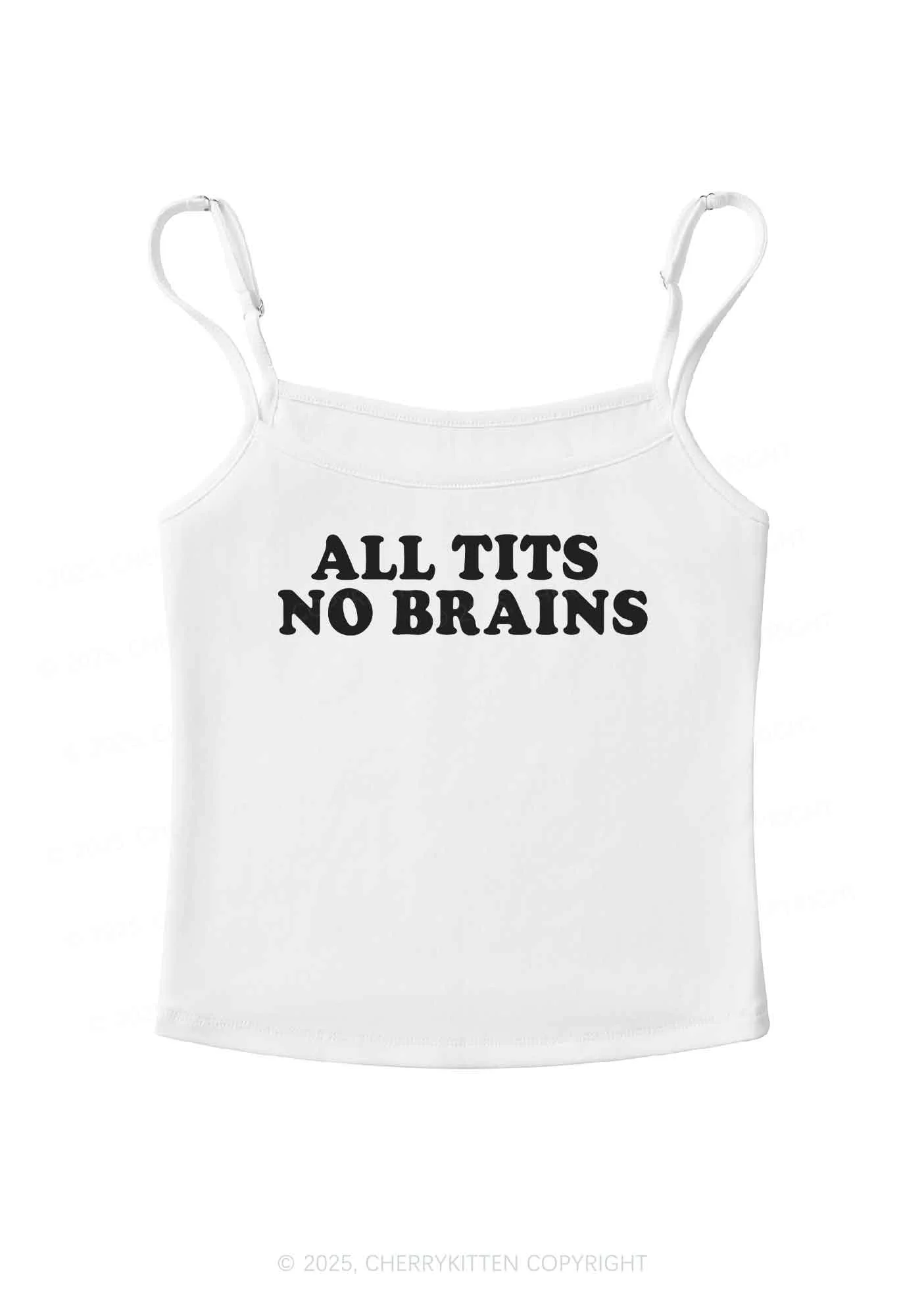 All Txts No Brains Y2K Spaghetti Strap Cami Cherrykitten - Image 7