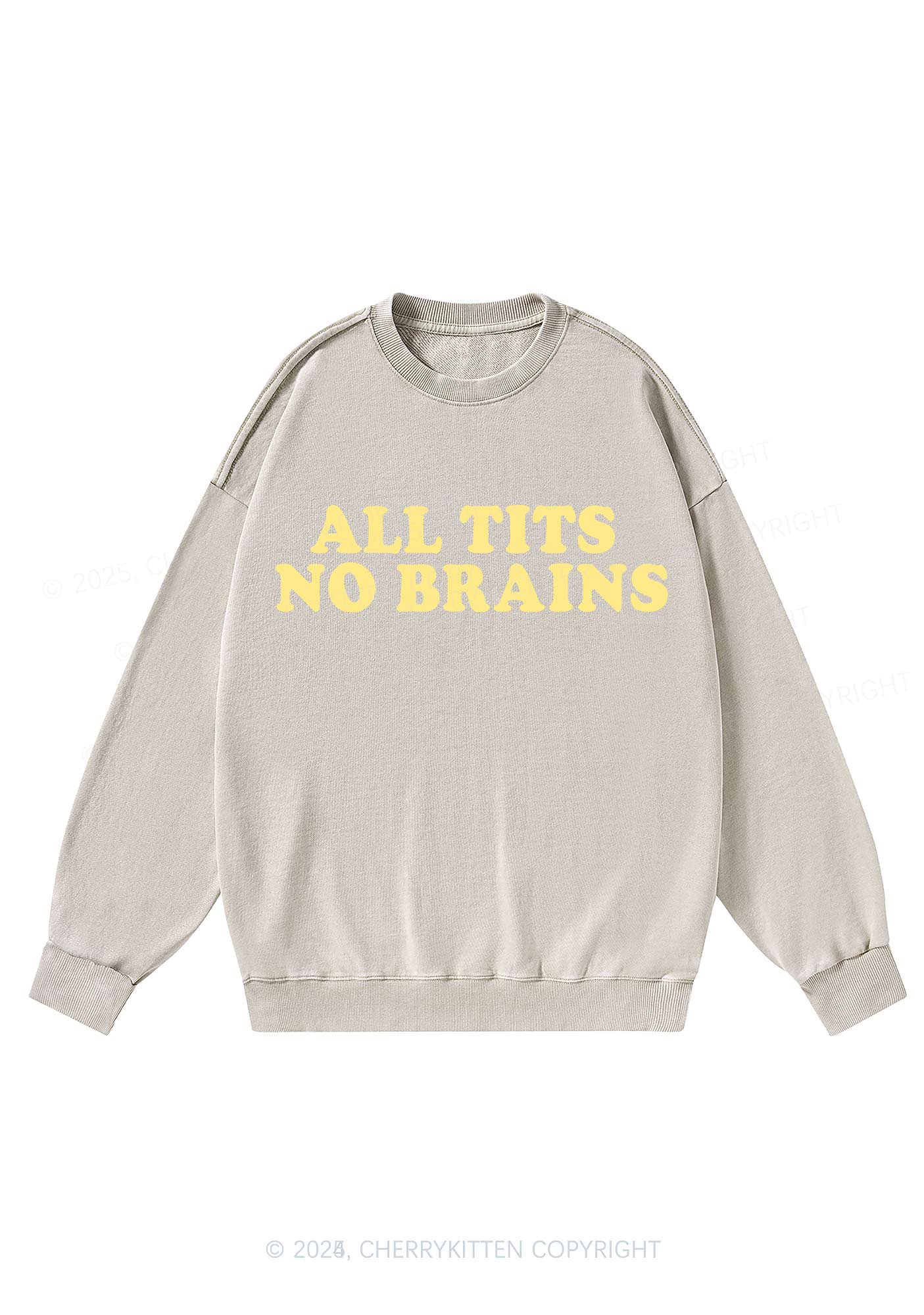 All Txts No Brains Y2K Washed Sweatshirts Cherrykitten - Image 4