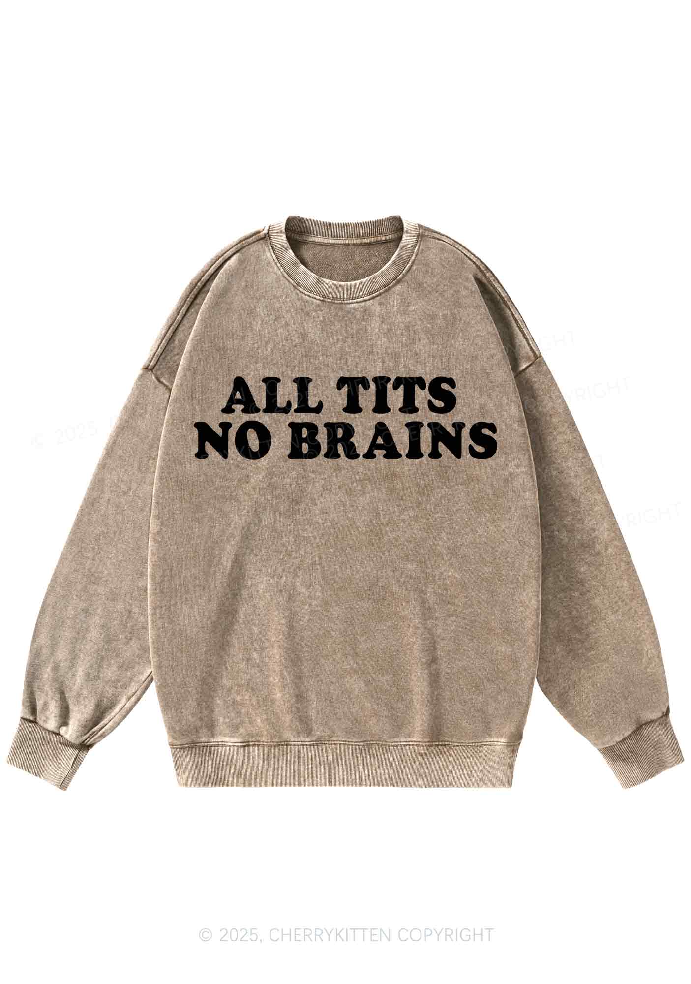All Txts No Brains Y2K Washed Sweatshirts Cherrykitten - Image 6