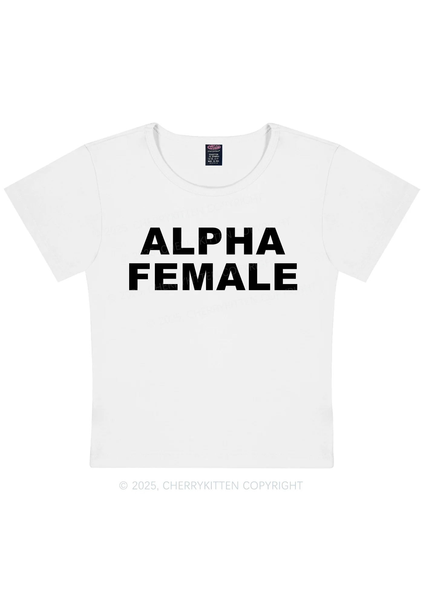 Alpha Female Y2K Baby Tee Cherrykitten - Image 3