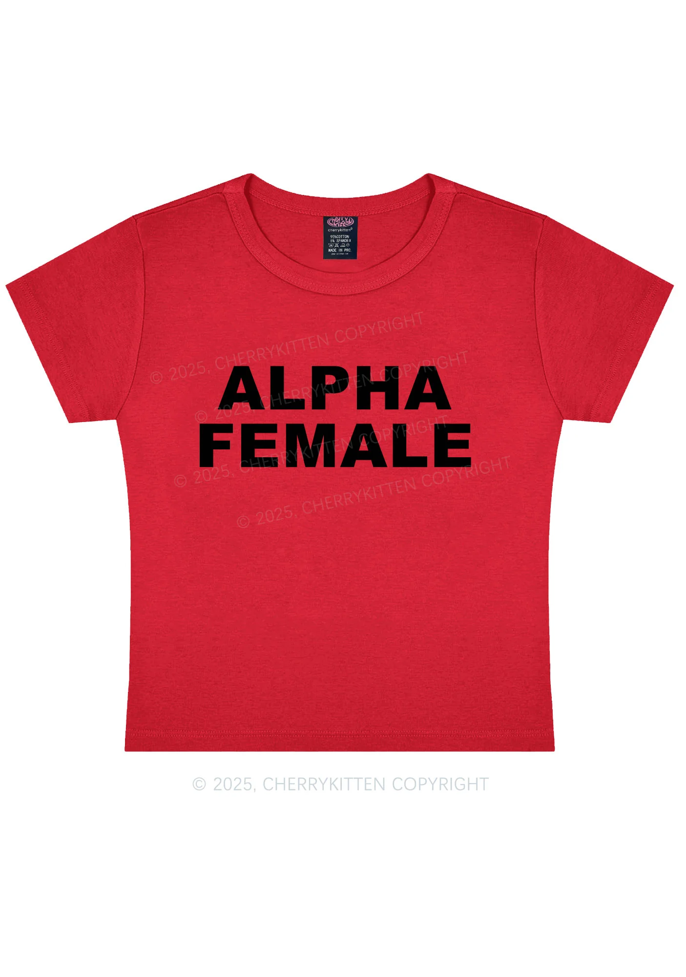 Alpha Female Y2K Baby Tee Cherrykitten - Image 7