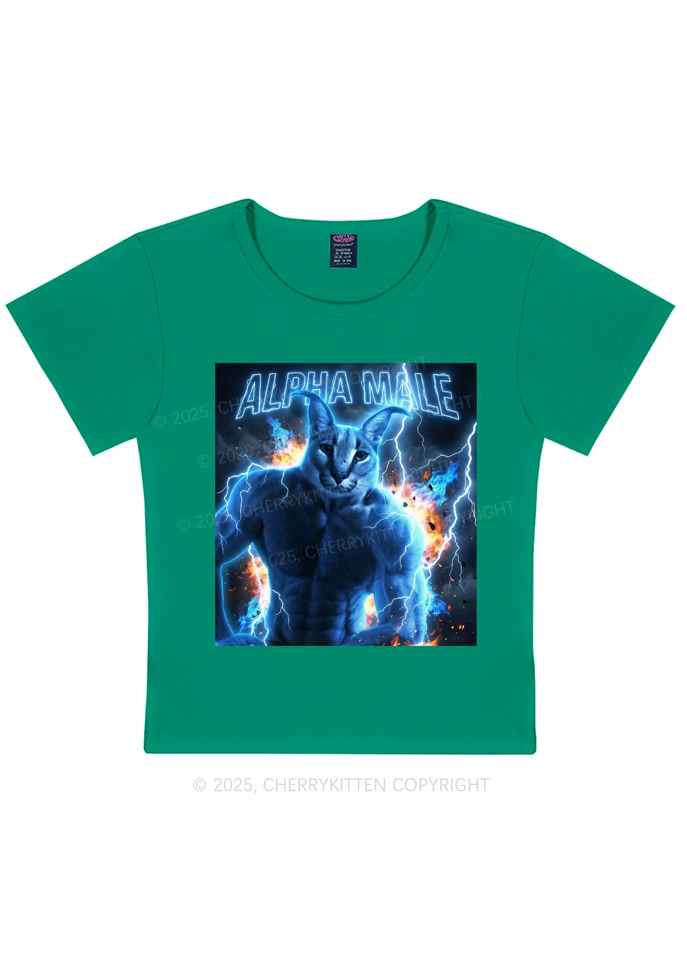 Alpha Male Floppa Y2K Baby Tee Cherrykitten - Image 10
