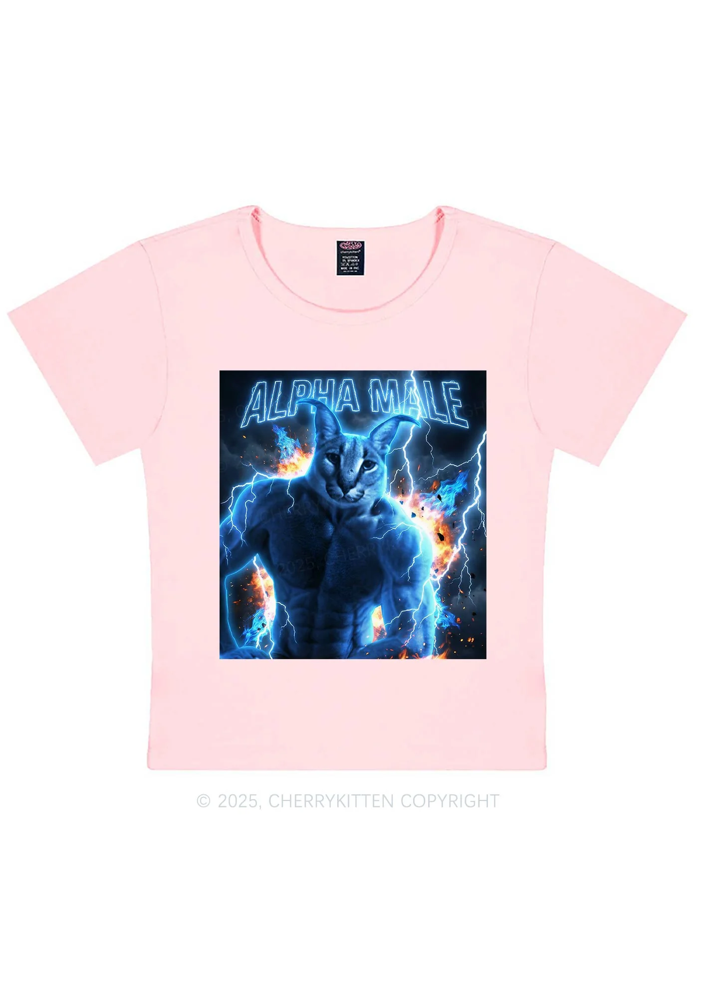 Alpha Male Floppa Y2K Baby Tee Cherrykitten - Image 11