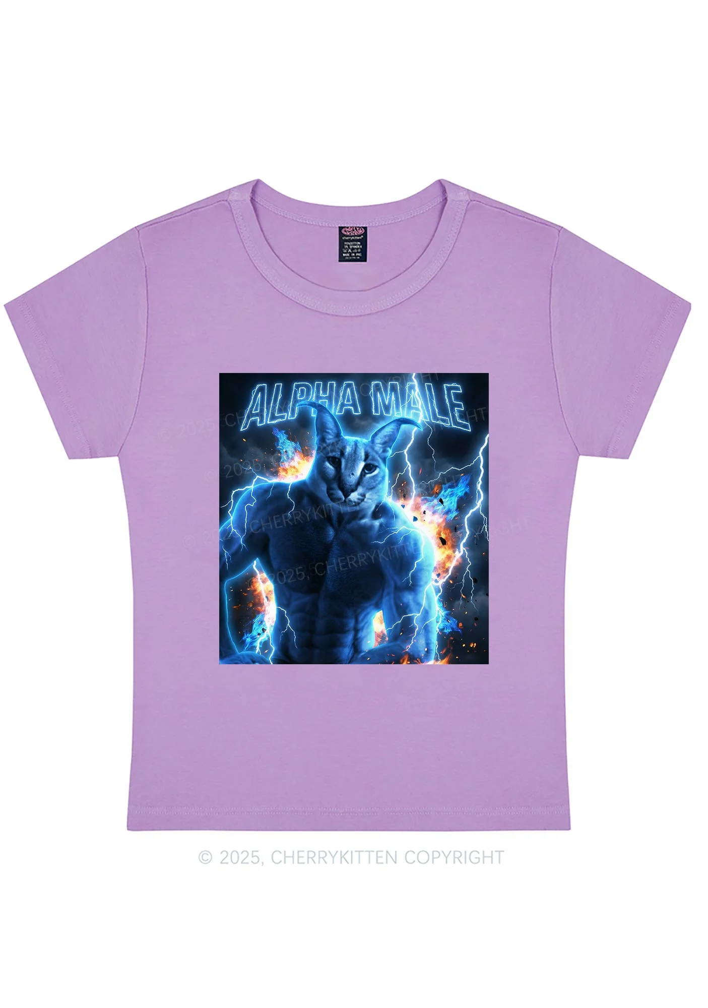 Alpha Male Floppa Y2K Baby Tee Cherrykitten - Image 6