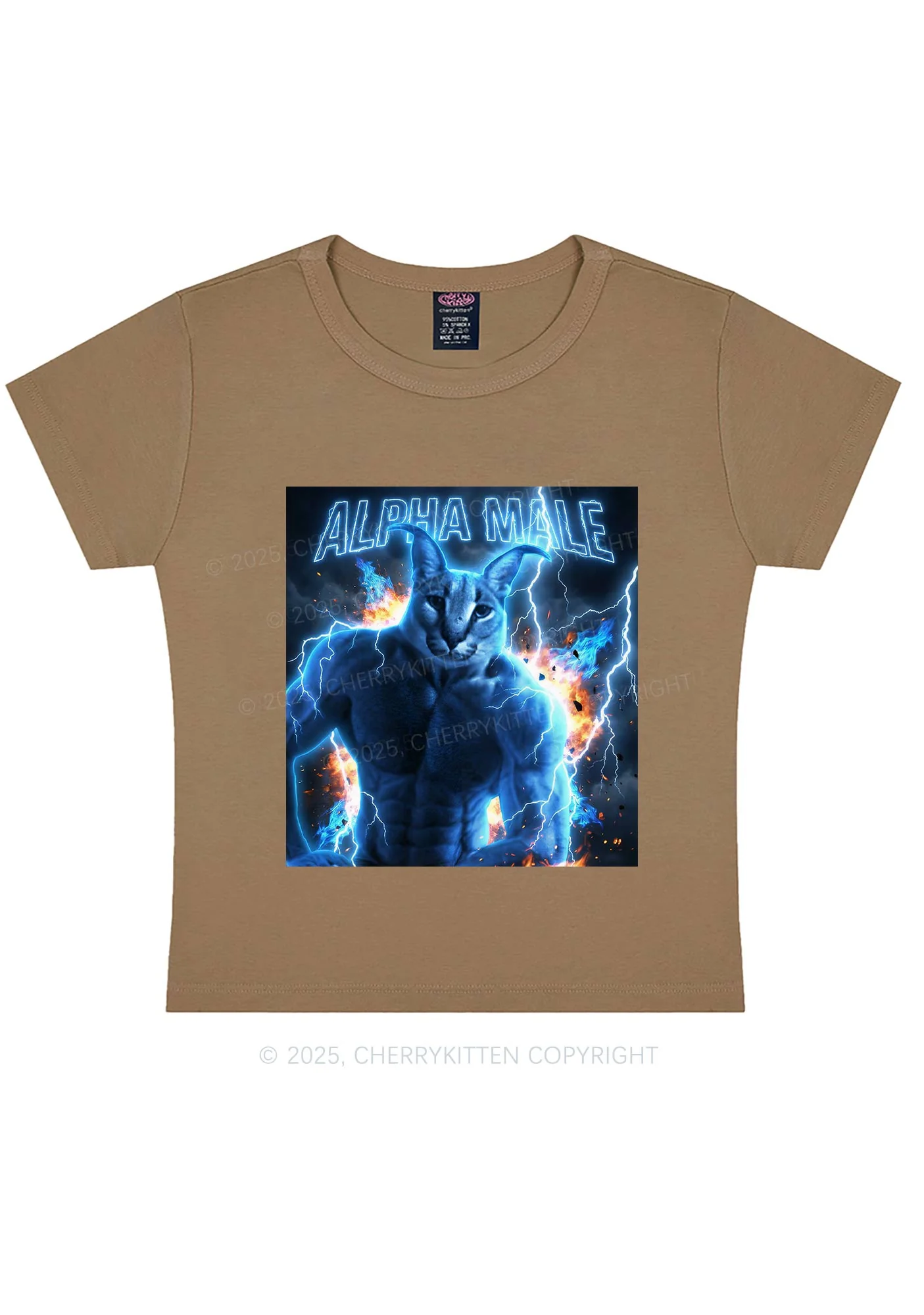 Alpha Male Floppa Y2K Baby Tee Cherrykitten - Image 9