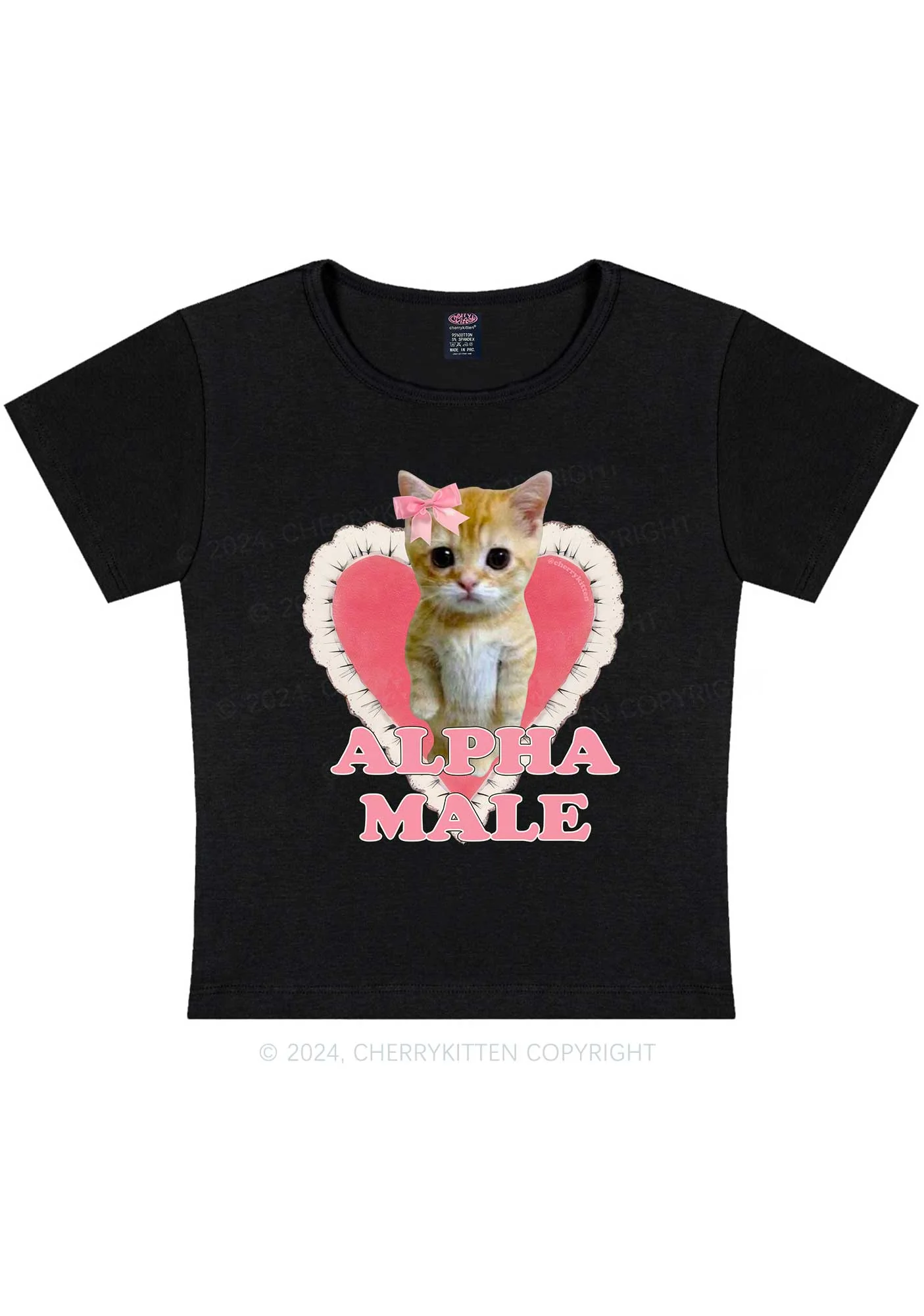 Alpha Male Kitten Y2K Baby Tee Cherrykitten - Image 3