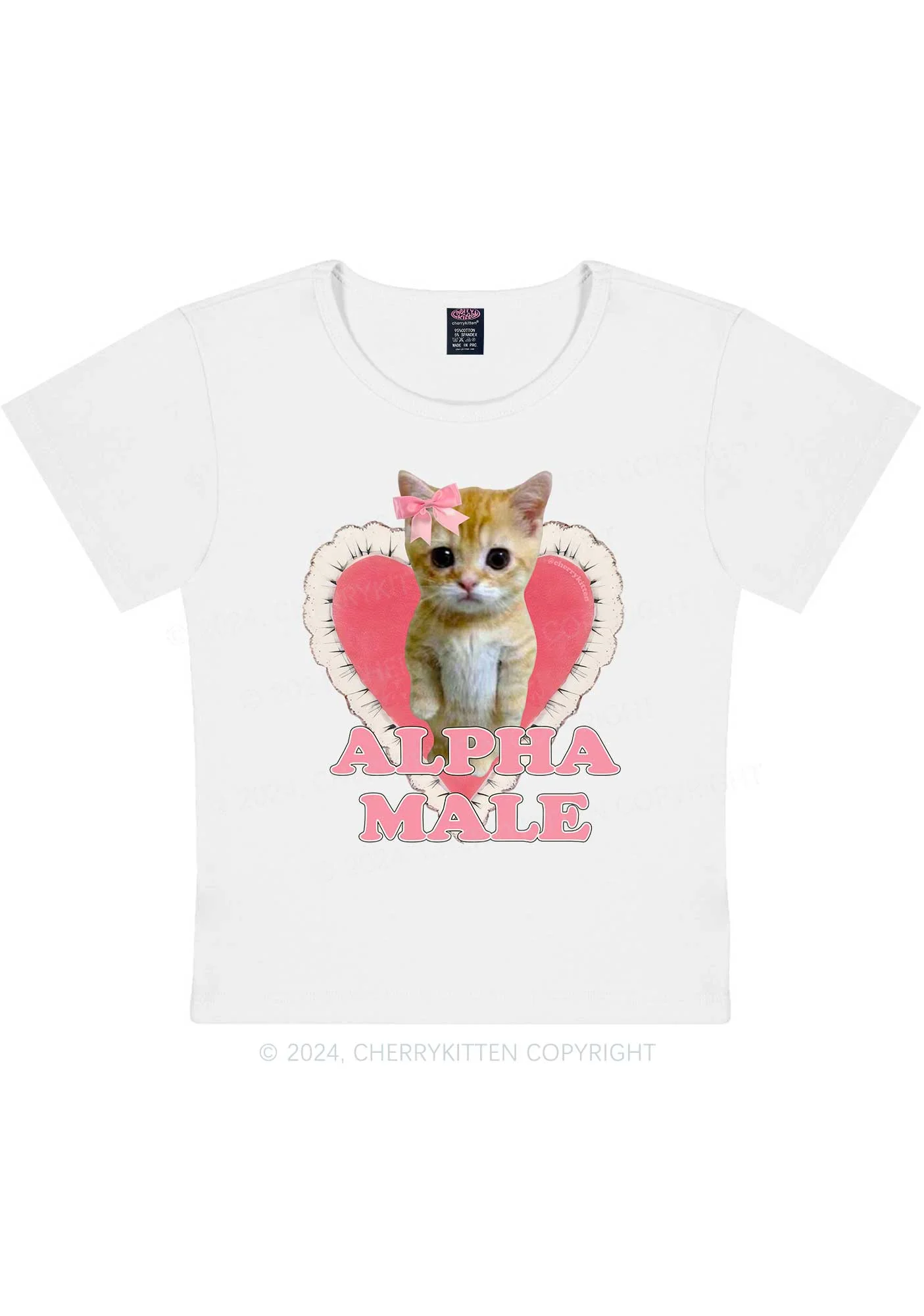 Alpha Male Kitten Y2K Baby Tee Cherrykitten - Image 5
