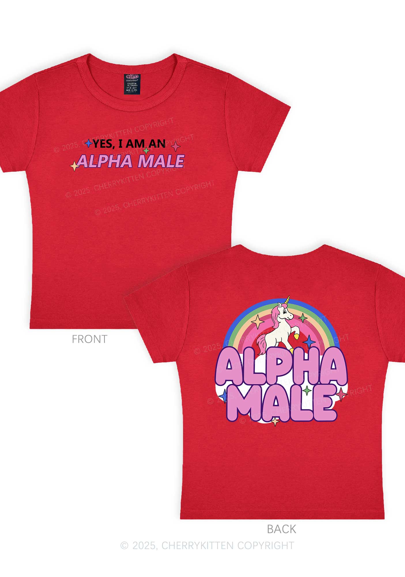 Alpha Male Two Sides Pride Y2K Baby Tee Cherrykitten - Image 11