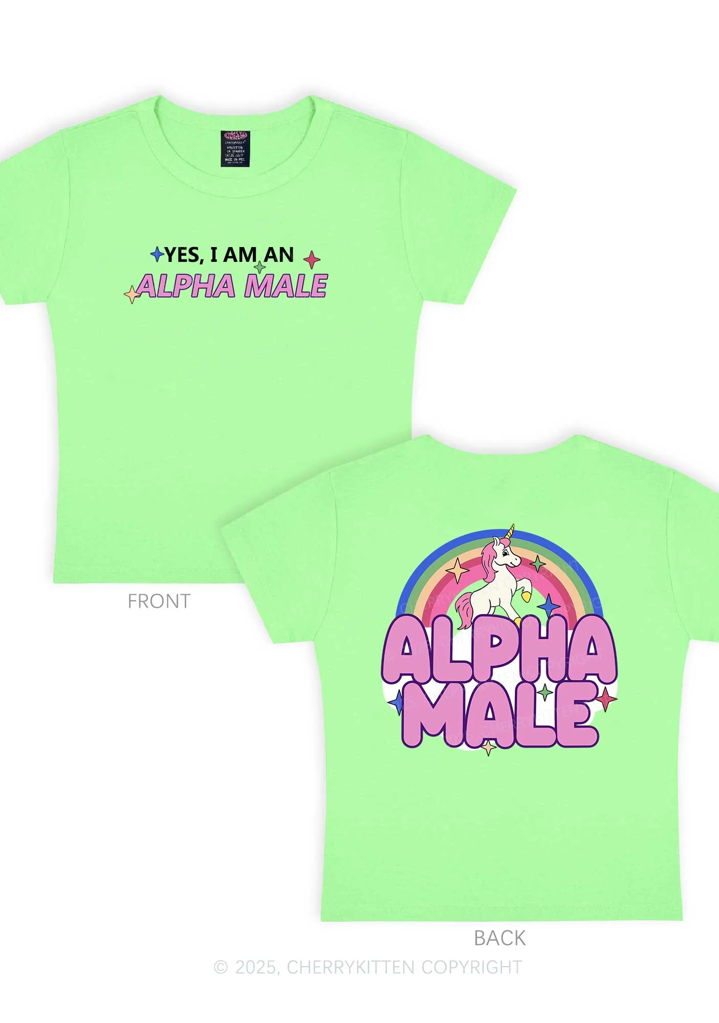 Alpha Male Two Sides Pride Y2K Baby Tee Cherrykitten - Image 12
