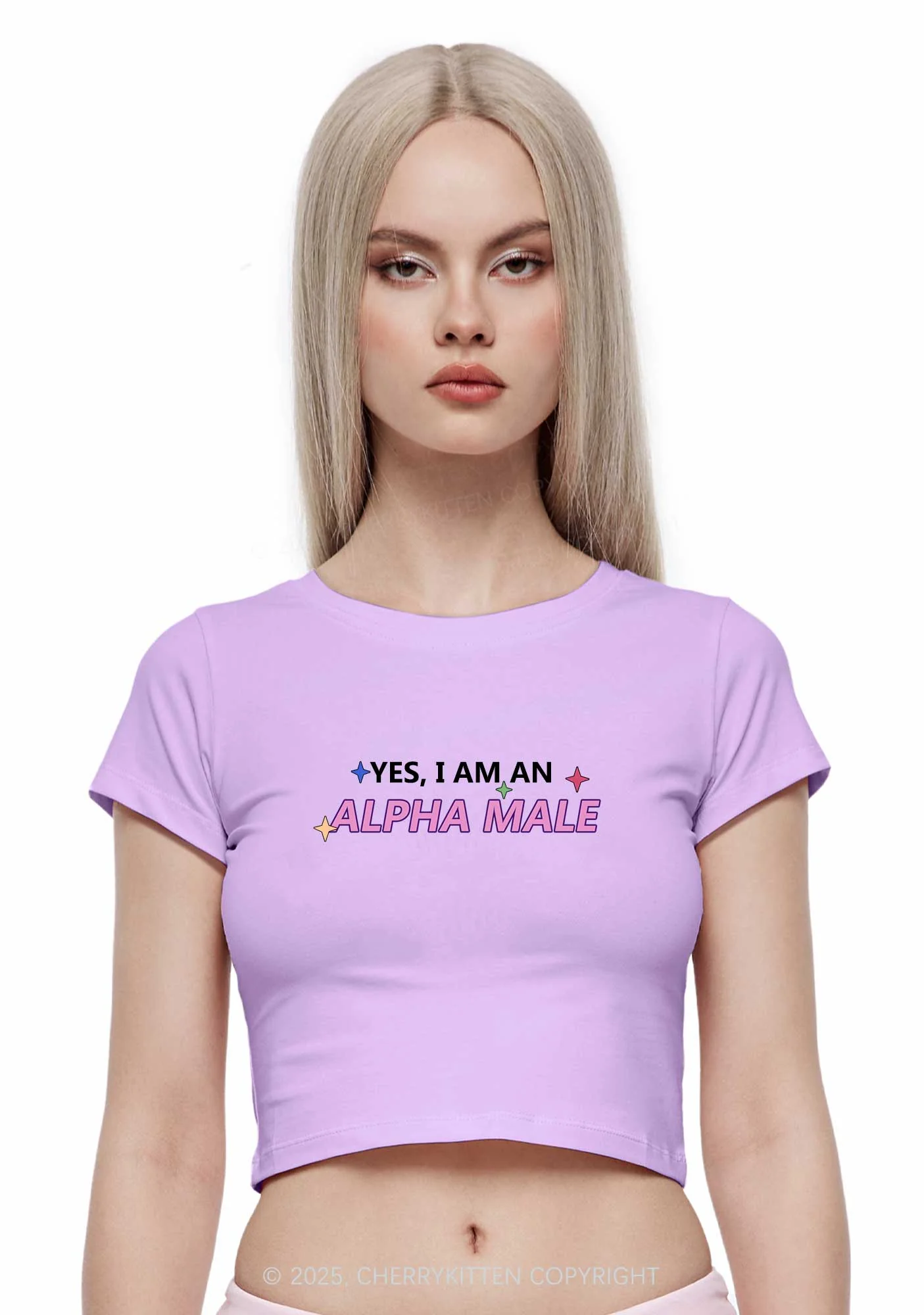 Alpha Male Two Sides Pride Y2K Baby Tee Cherrykitten - Image 2