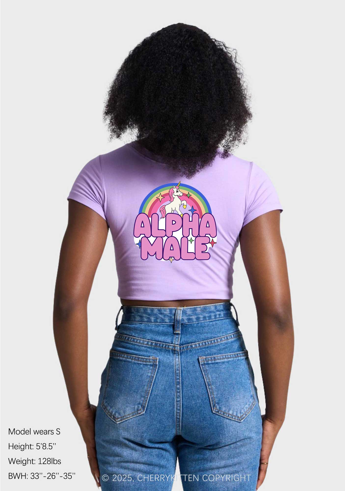 Alpha Male Two Sides Pride Y2K Baby Tee Cherrykitten - Image 3