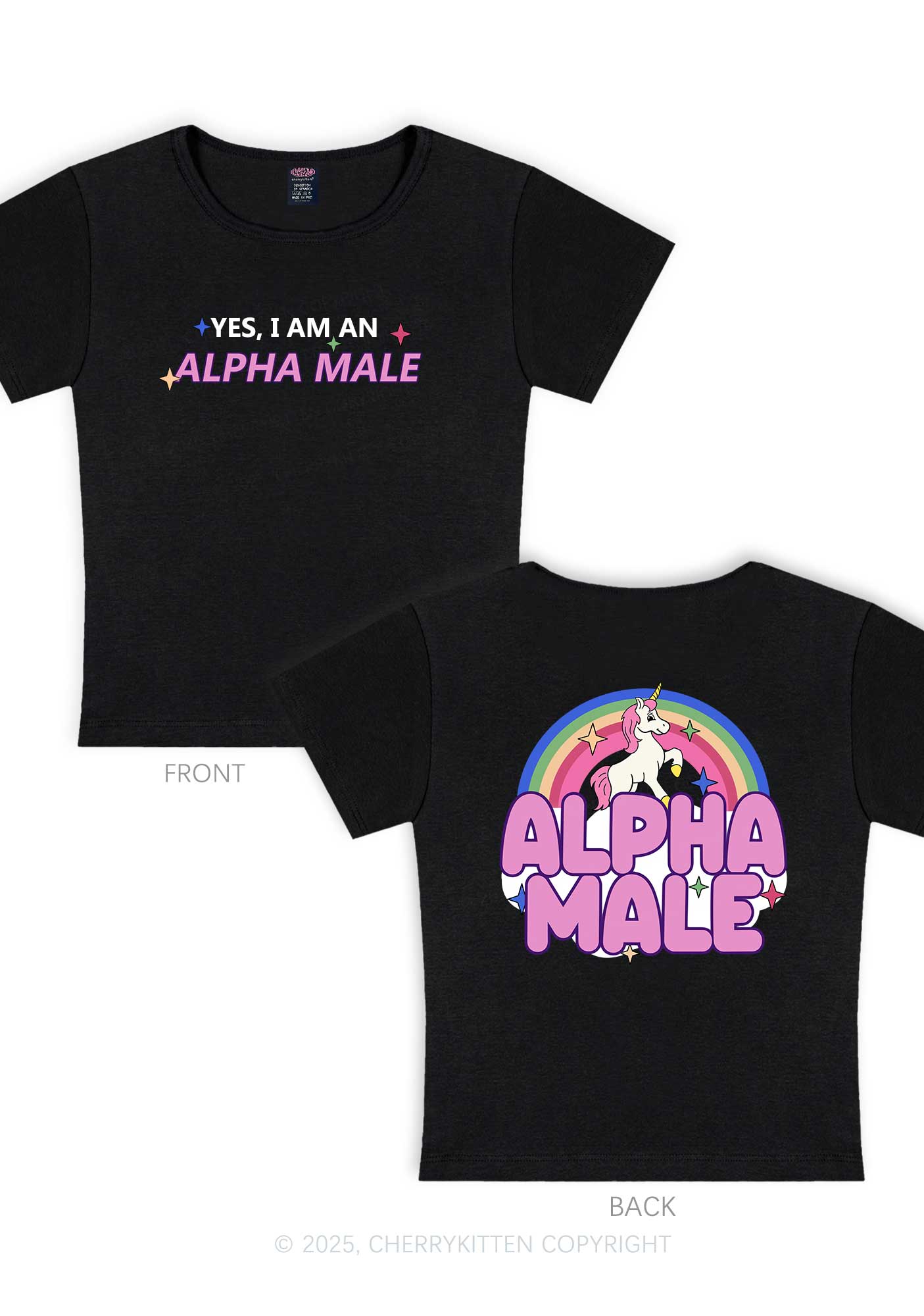 Alpha Male Two Sides Pride Y2K Baby Tee Cherrykitten - Image 4