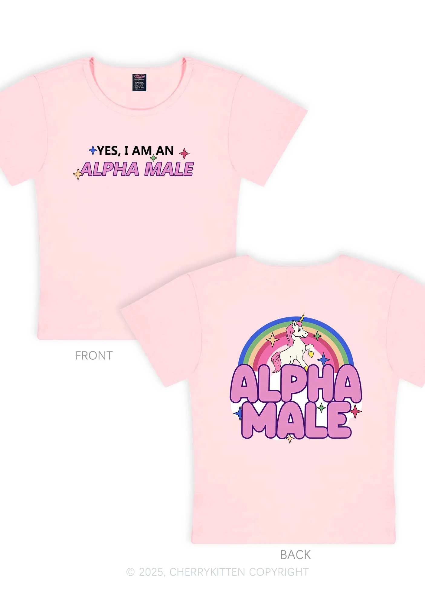 Alpha Male Two Sides Pride Y2K Baby Tee Cherrykitten - Image 7