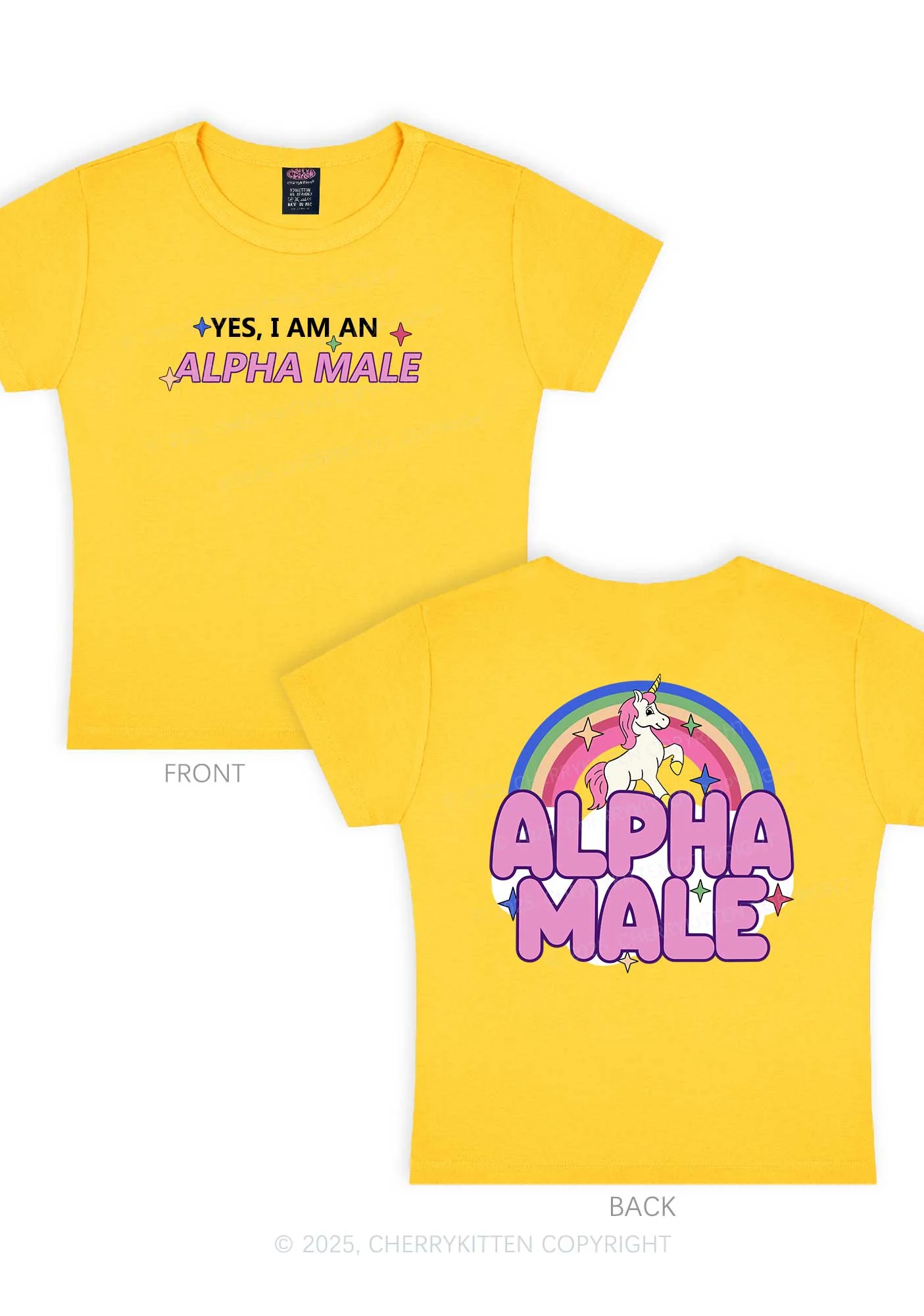 Alpha Male Two Sides Pride Y2K Baby Tee Cherrykitten - Image 8