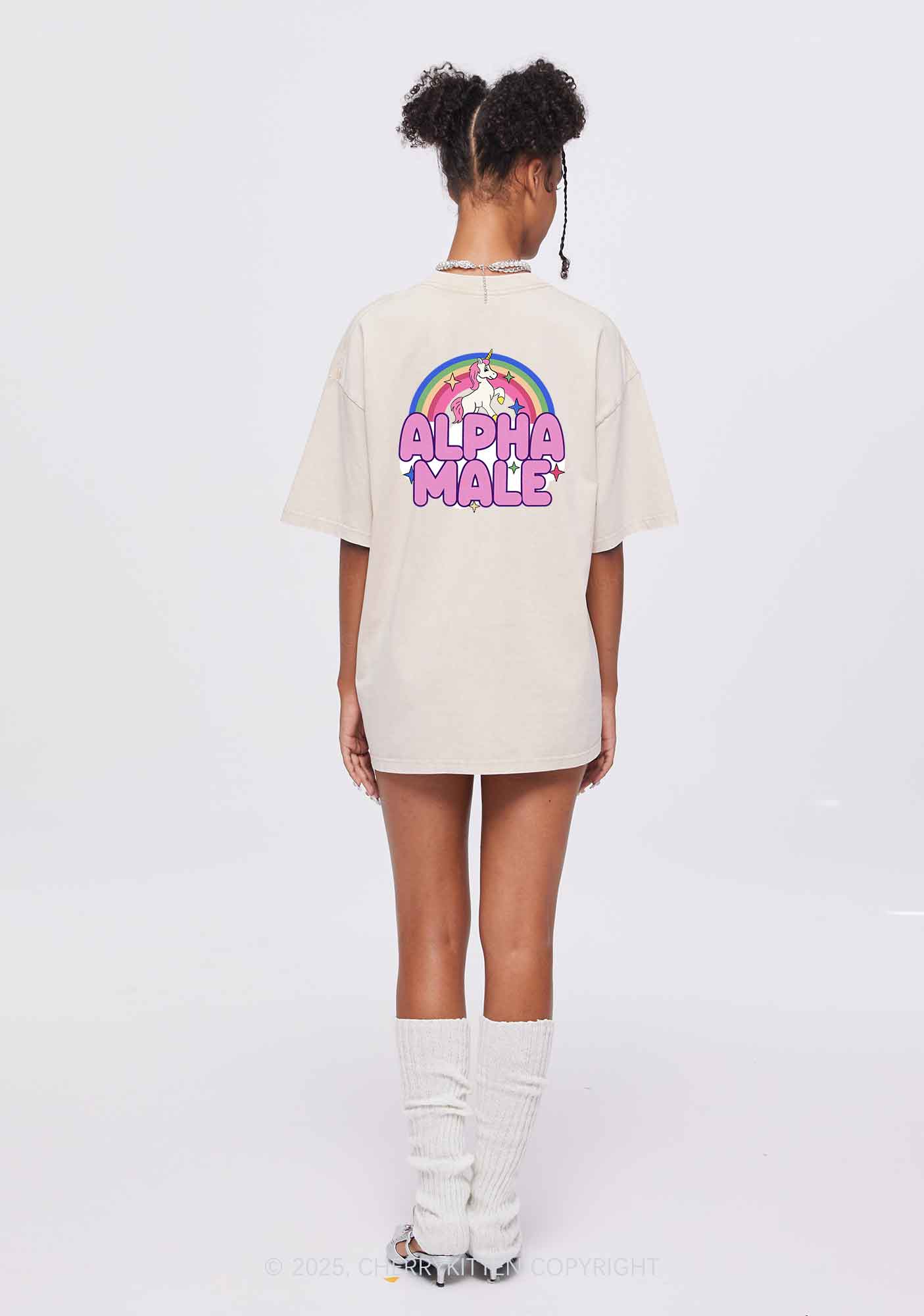 Alpha Male Two Sides Pride Y2K Shirts Washed Tee Cherrykitten - Image 3