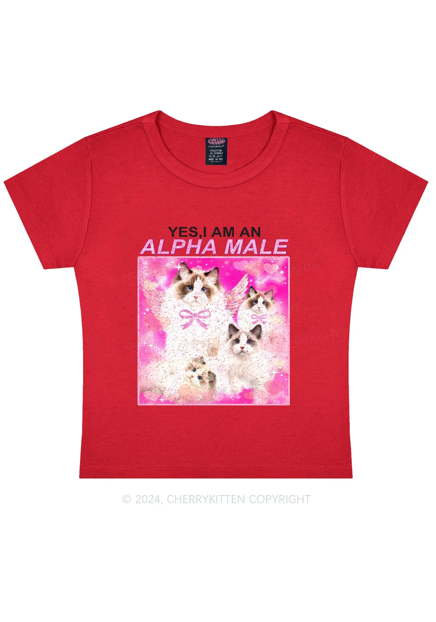 Alpha Male Y2K Baby Tee Cherrykitten - Image 10