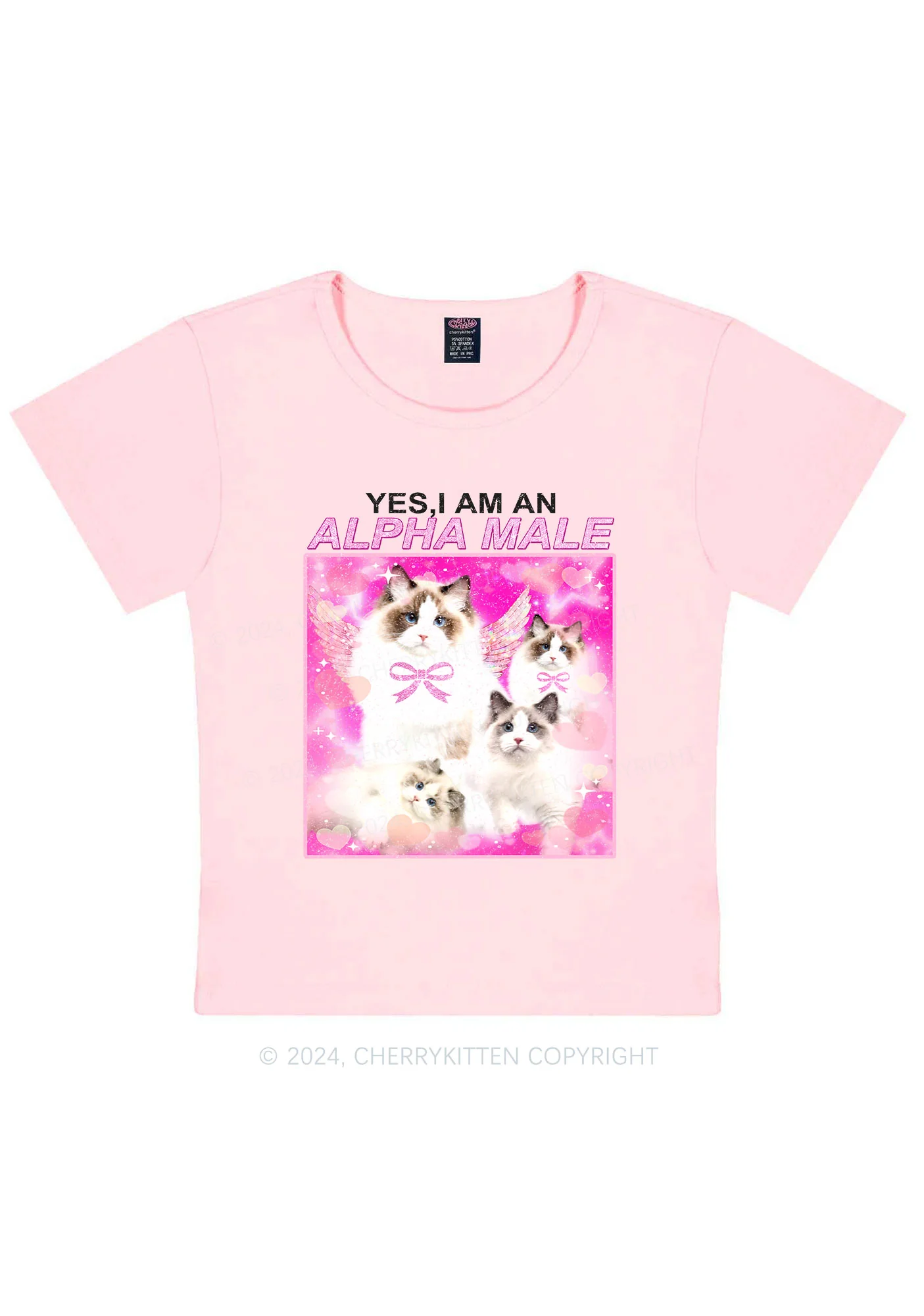 Alpha Male Y2K Baby Tee Cherrykitten - Image 11