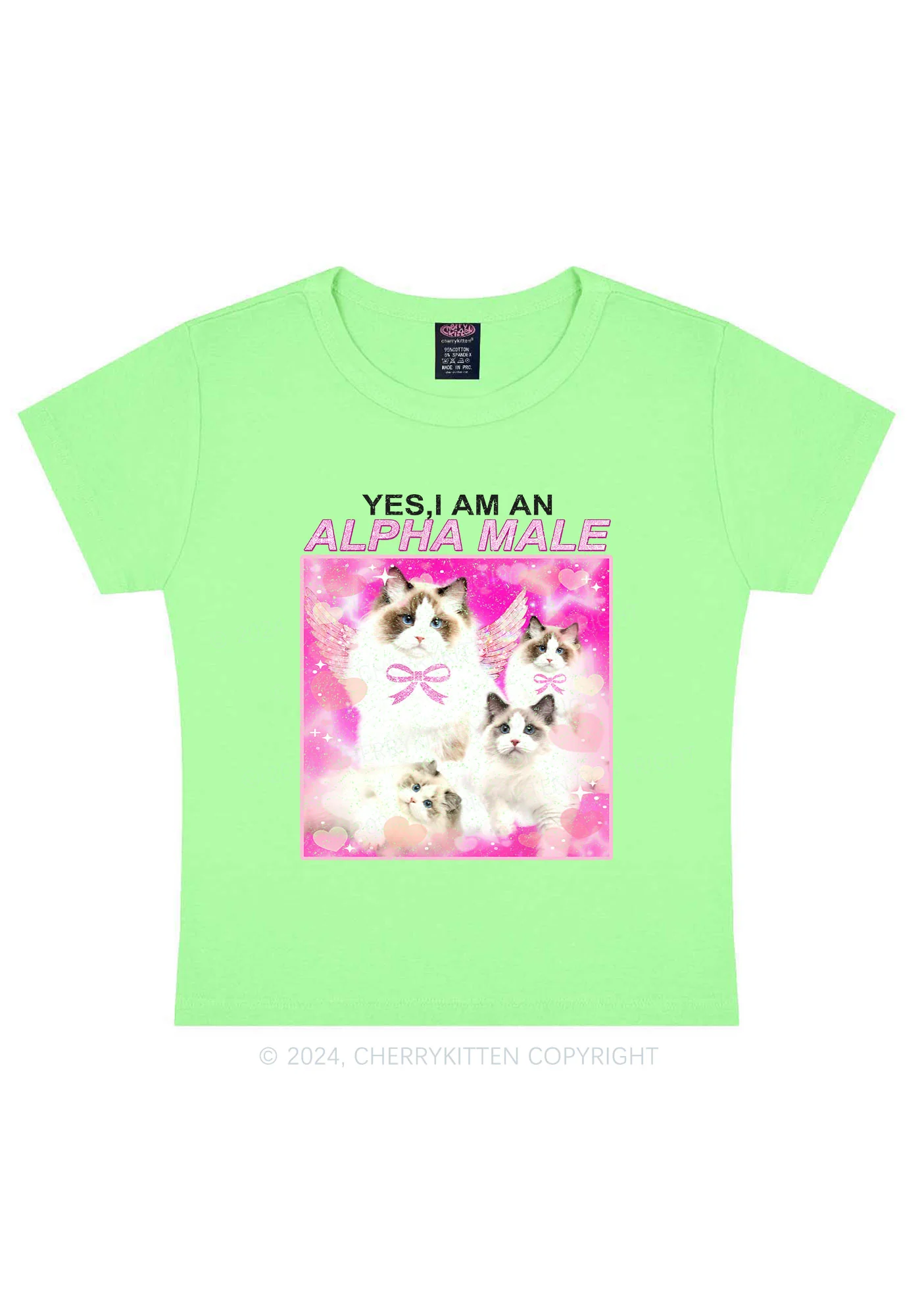 Alpha Male Y2K Baby Tee Cherrykitten - Image 12