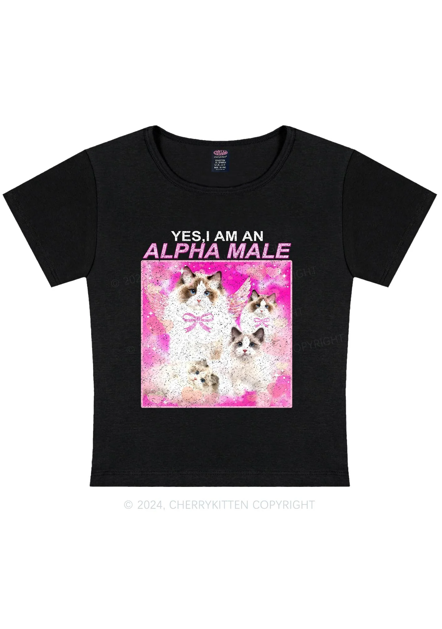 Alpha Male Y2K Baby Tee Cherrykitten - Image 5