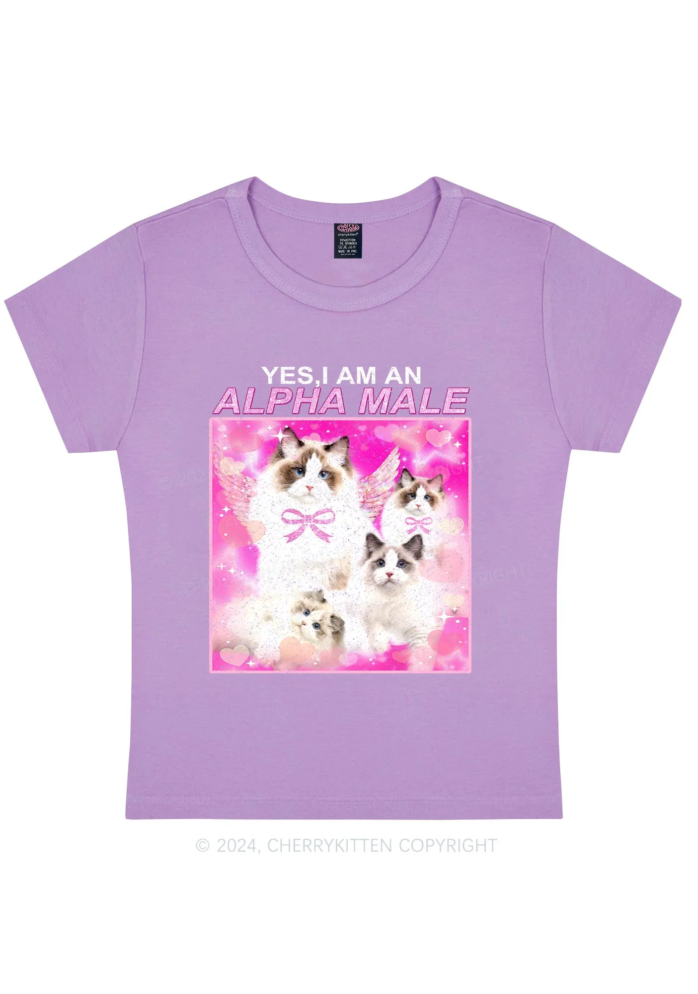 Alpha Male Y2K Baby Tee Cherrykitten - Image 6