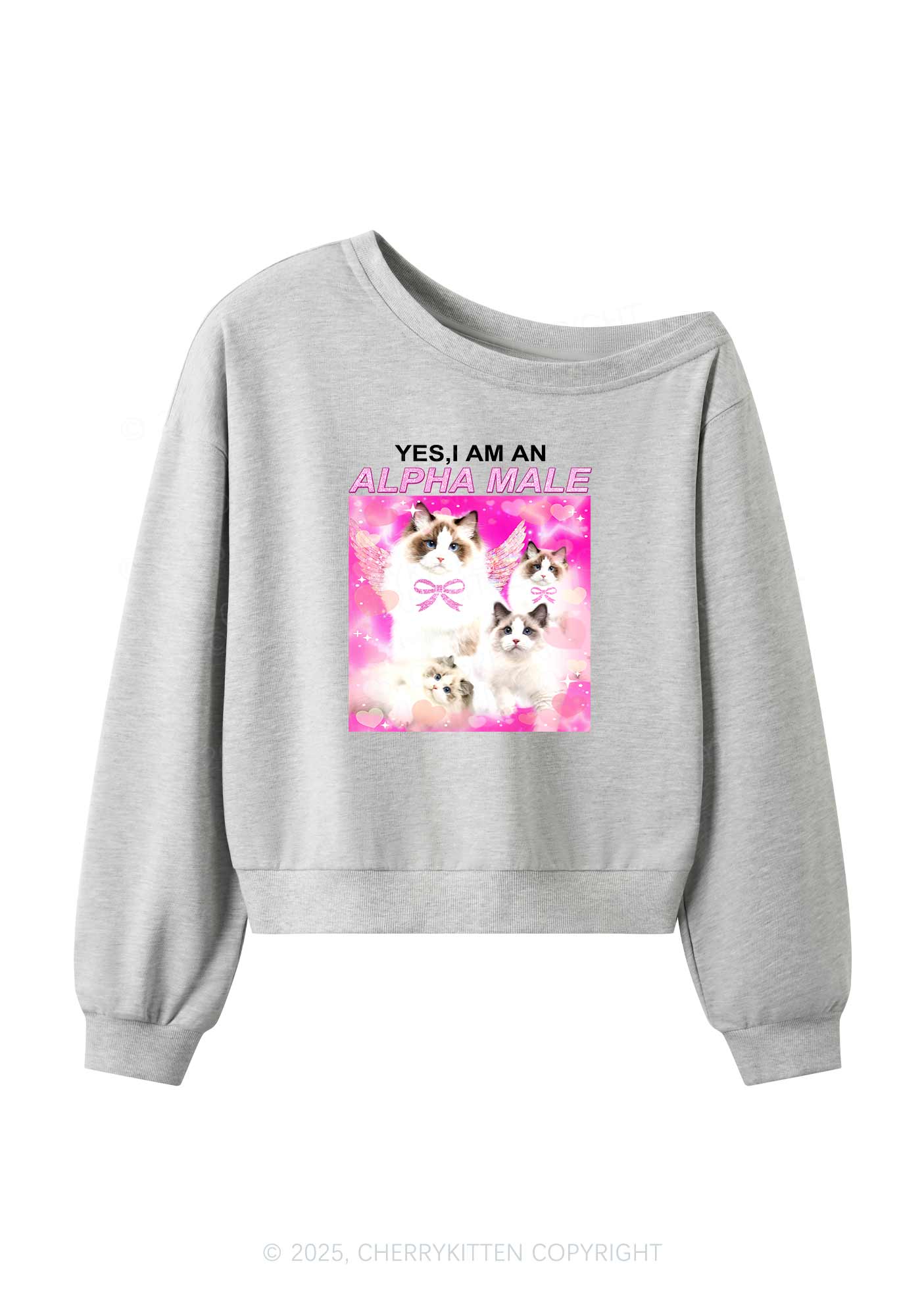 Alpha Male Y2K Off Shoulder Sweatshirts Cherrykitten - Image 3