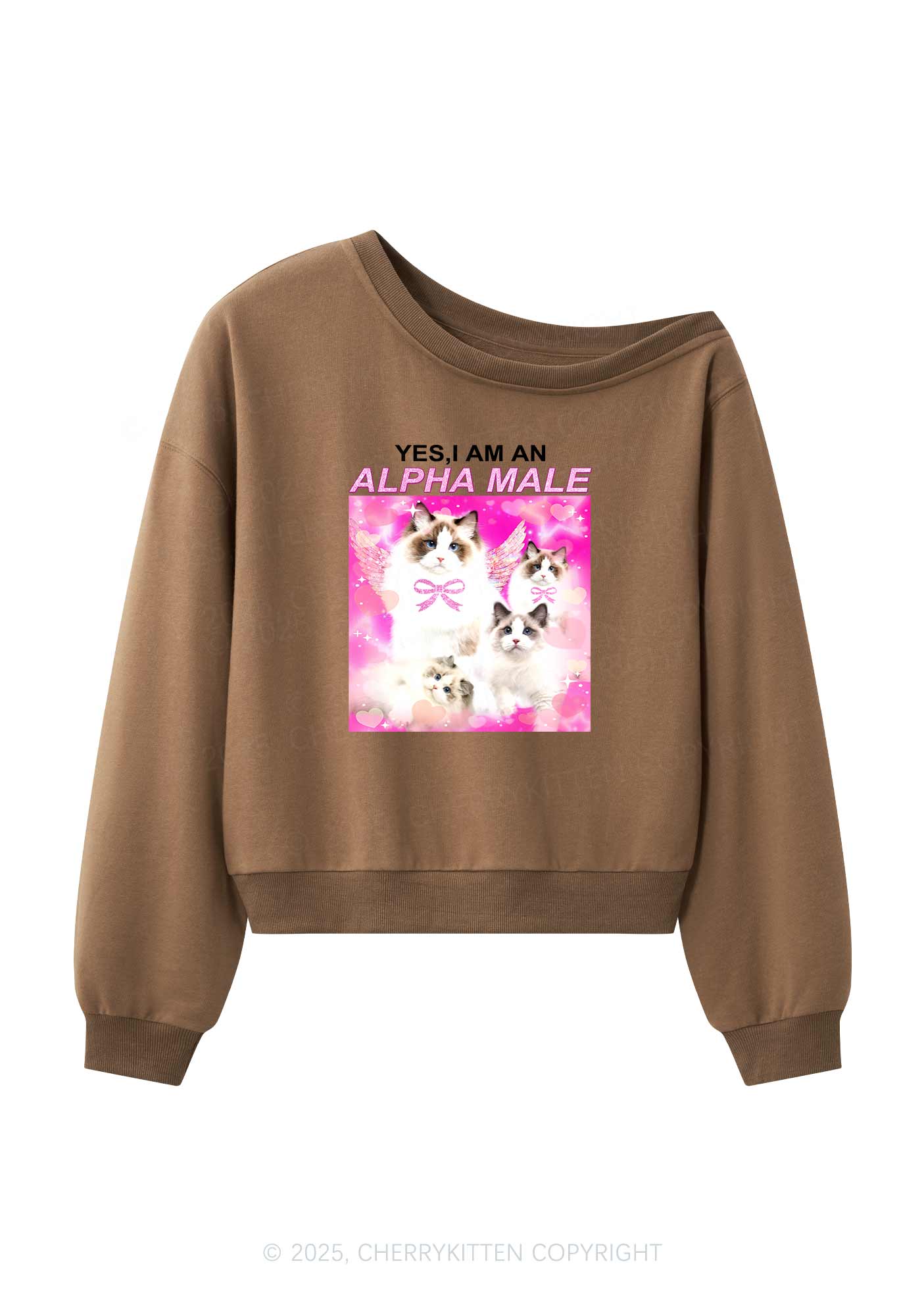 Alpha Male Y2K Off Shoulder Sweatshirts Cherrykitten - Image 4