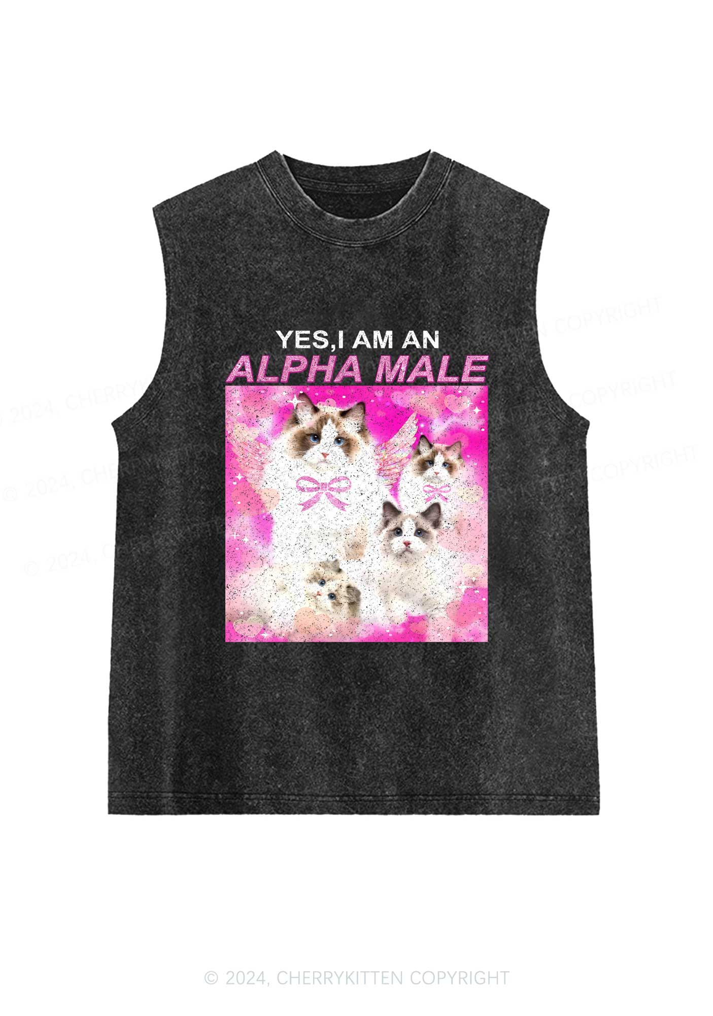 Alpha Male Y2K Washed Tank Cherrykitten - Image 3
