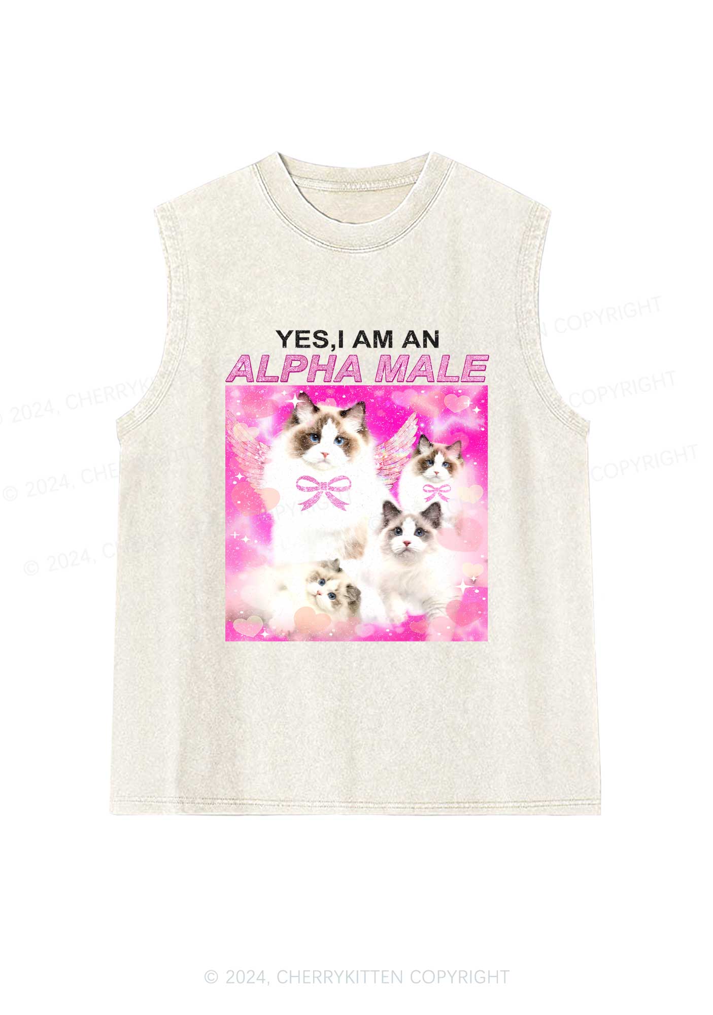 Alpha Male Y2K Washed Tank Cherrykitten - Image 4