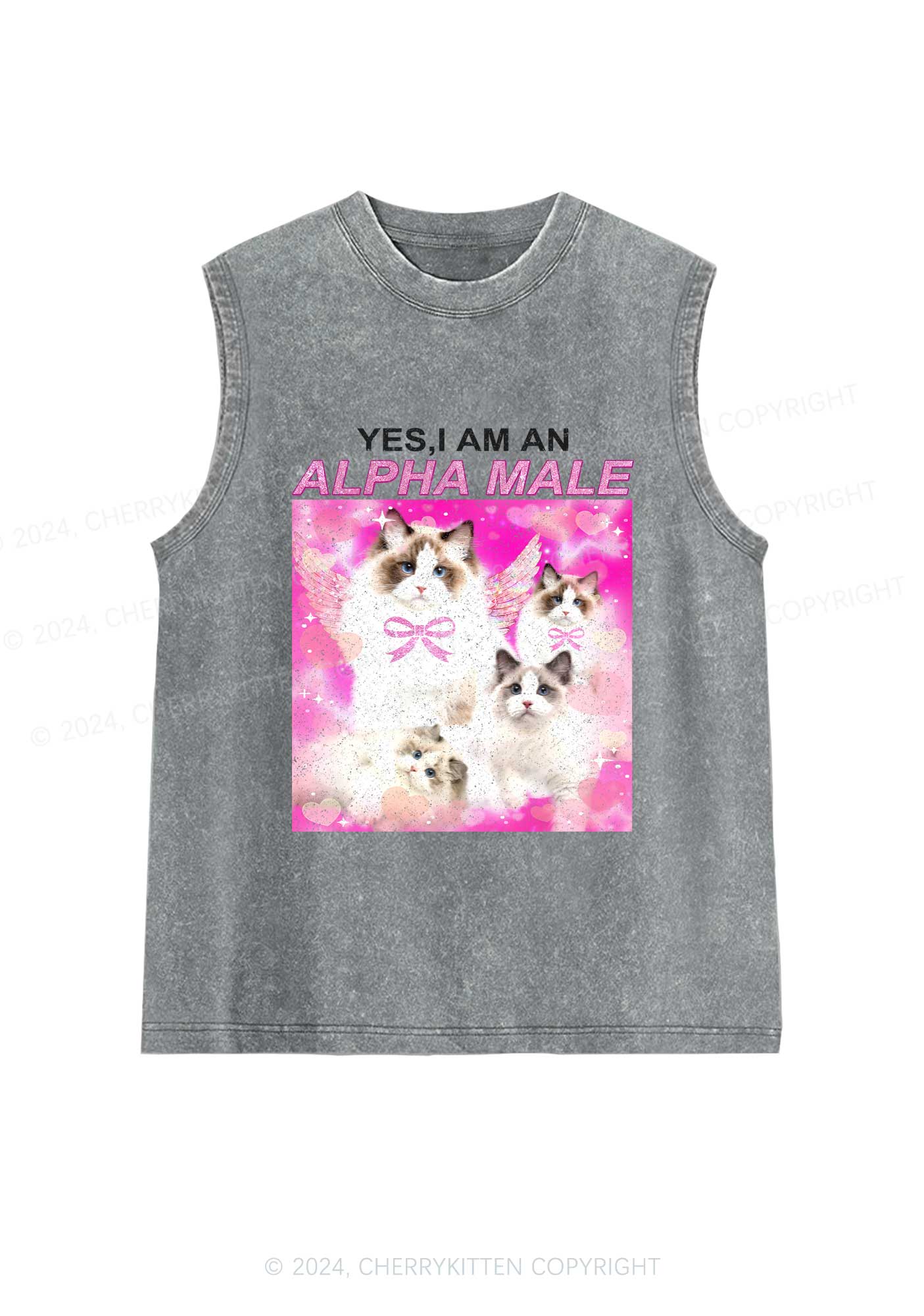 Alpha Male Y2K Washed Tank Cherrykitten - Image 5