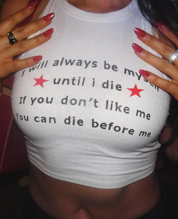 Always Be Myself Y2K Crop Tank Top Cherrykitten - Image 2