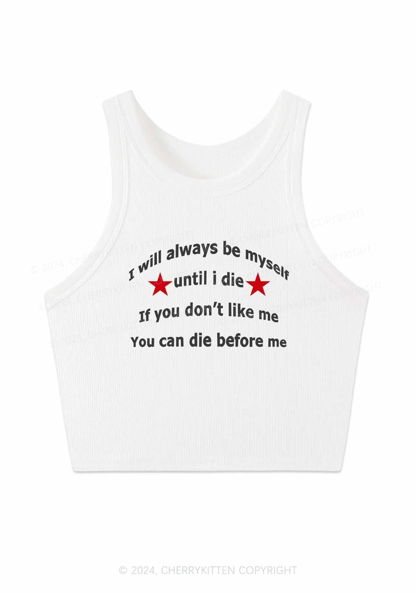 Always Be Myself Y2K Crop Tank Top Cherrykitten - Image 4