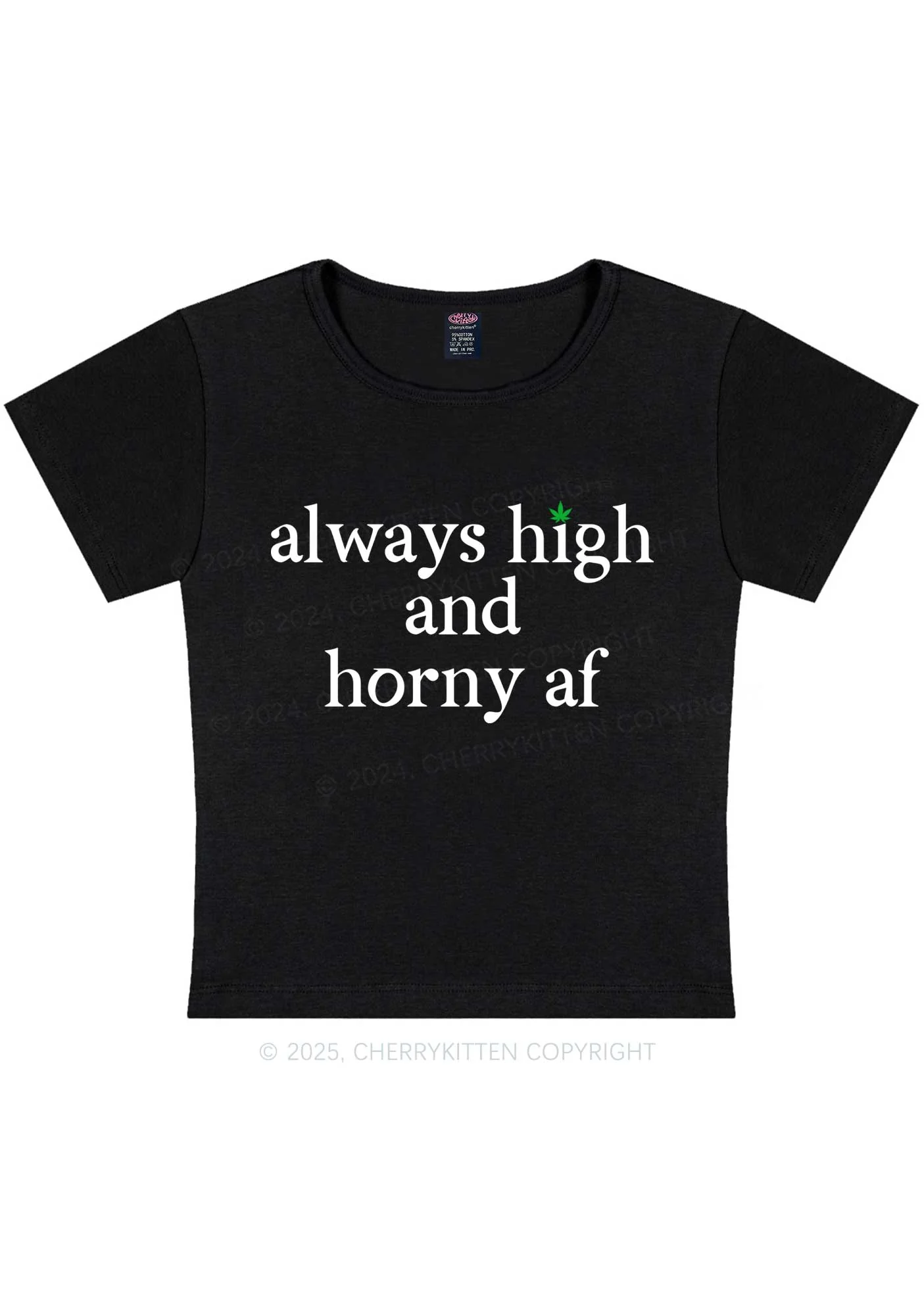 Always High Y2K Baby Tee Cherrykitten - Image 3