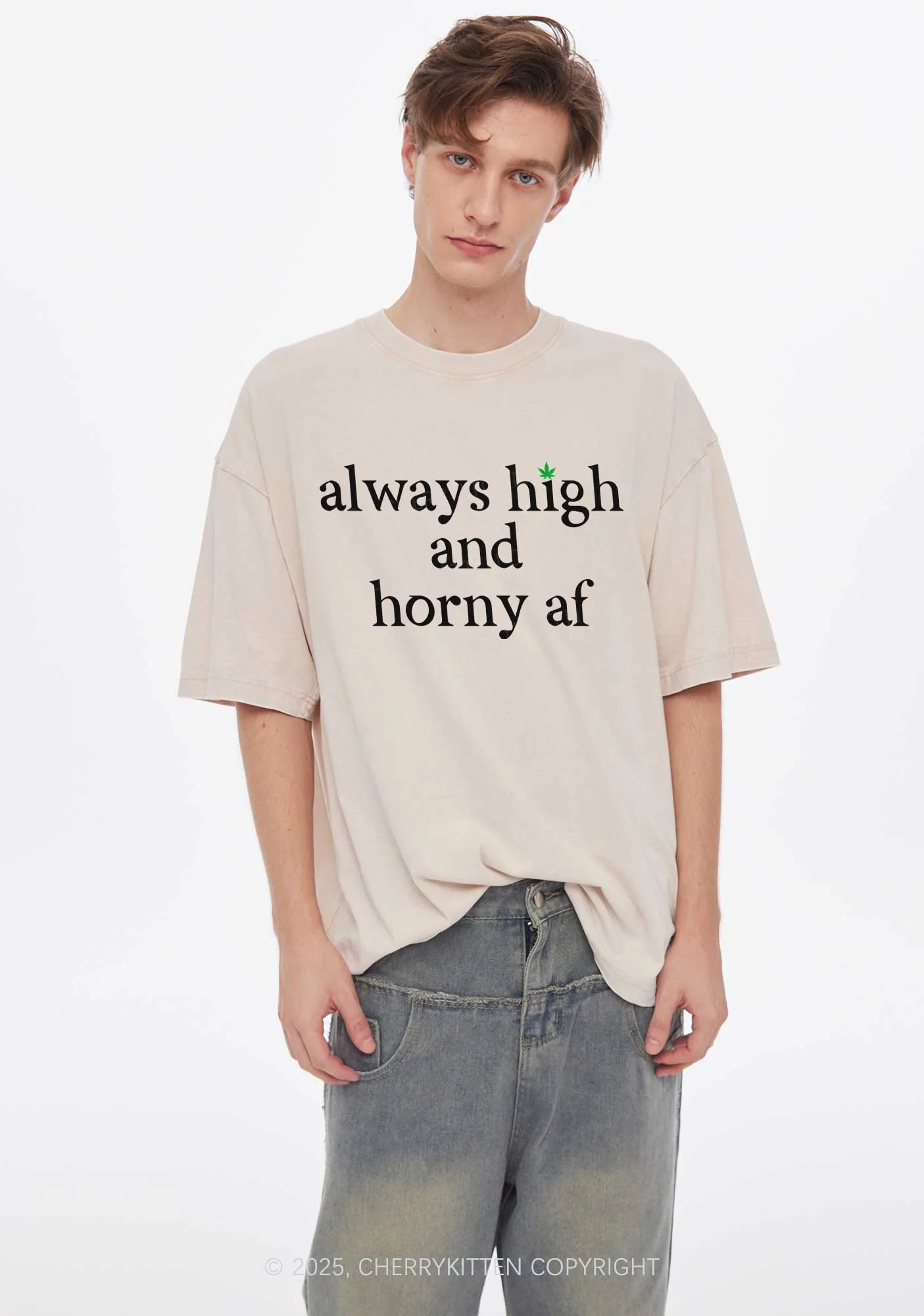 Always High Y2K Shirts Washed Tee Cherrykitten - Image 2