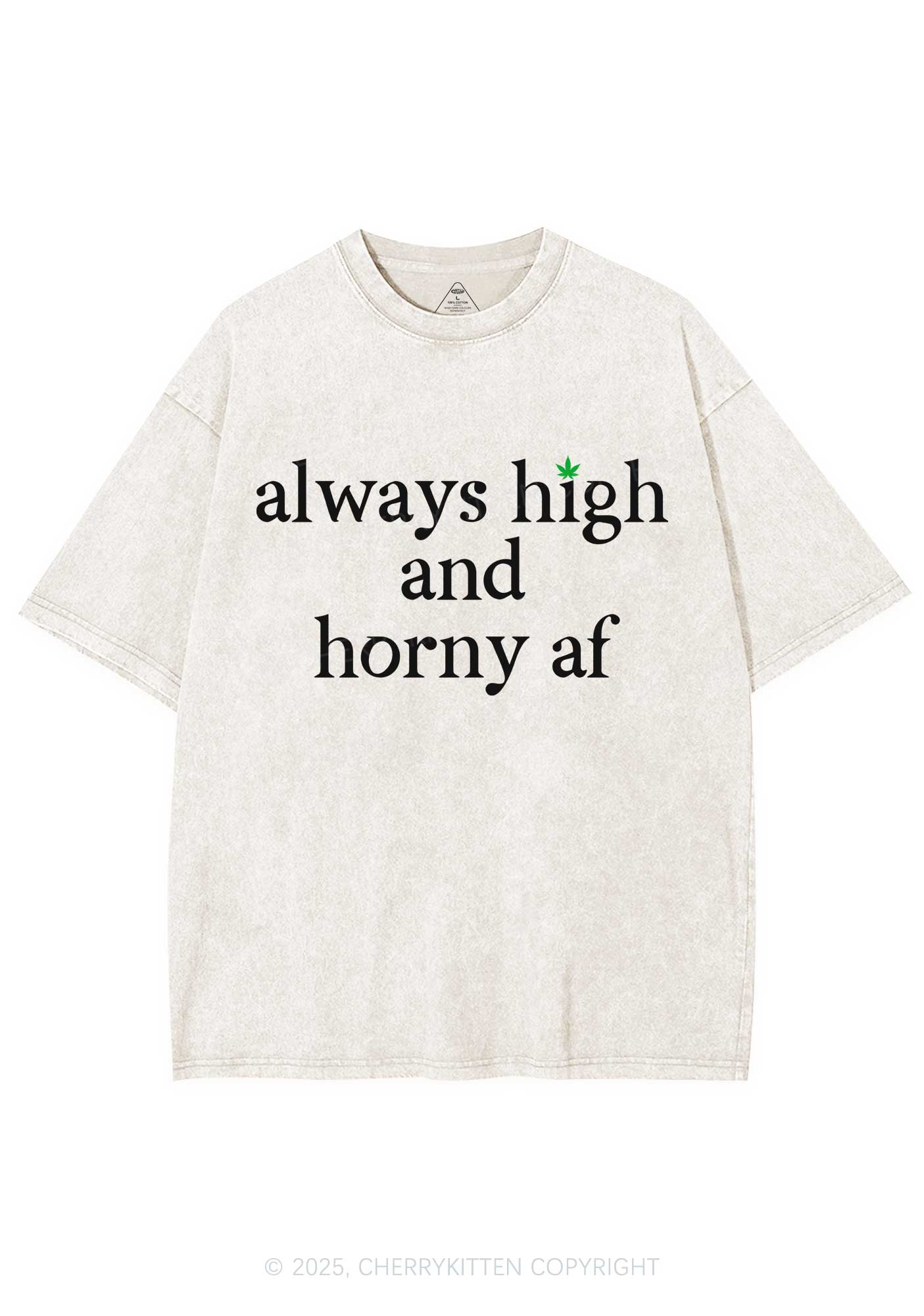 Always High Y2K Shirts Washed Tee Cherrykitten - Image 5